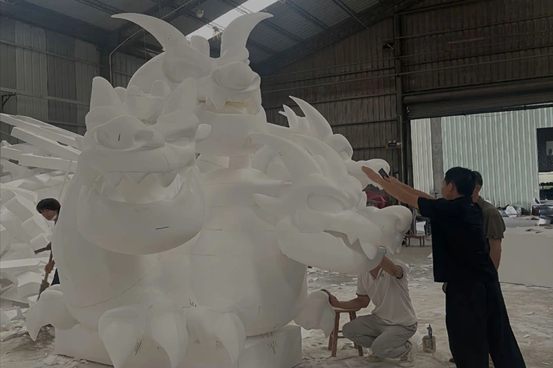 Ixmore Art factory team fabricating a large custom sculpture