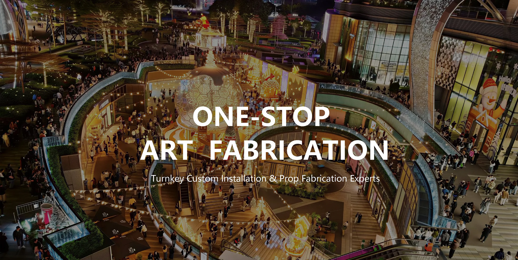 One-stop art fabrication and custom installation in a large shopping mall