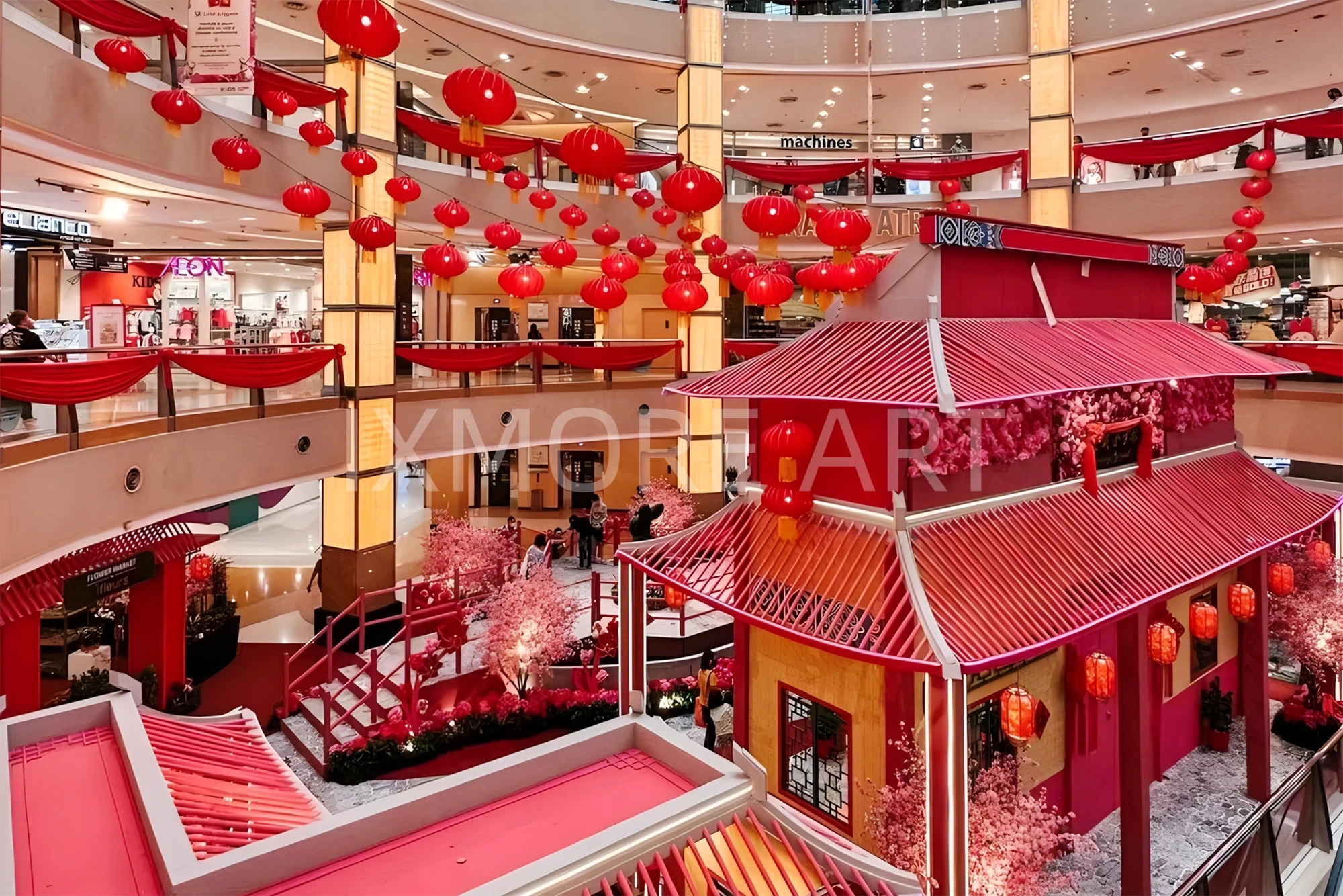 Custom CNY immersive decor for Kuala Lumpur mall - art installations & festive prop fabrication(1)