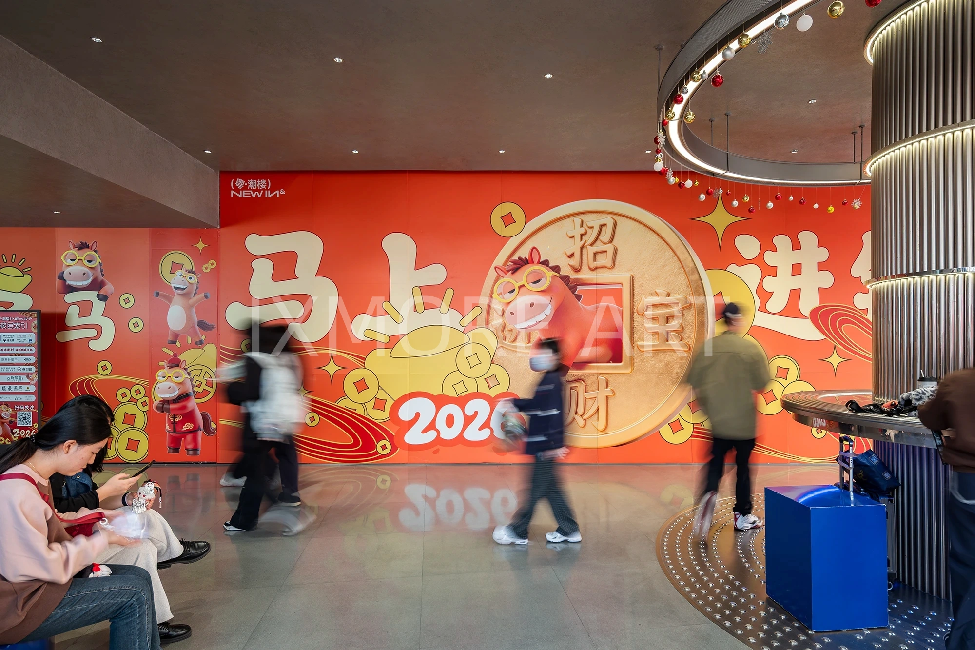 Interactive light art installation at Guangzhou Mall - custom dynamic light sculpture on retail facade(9)