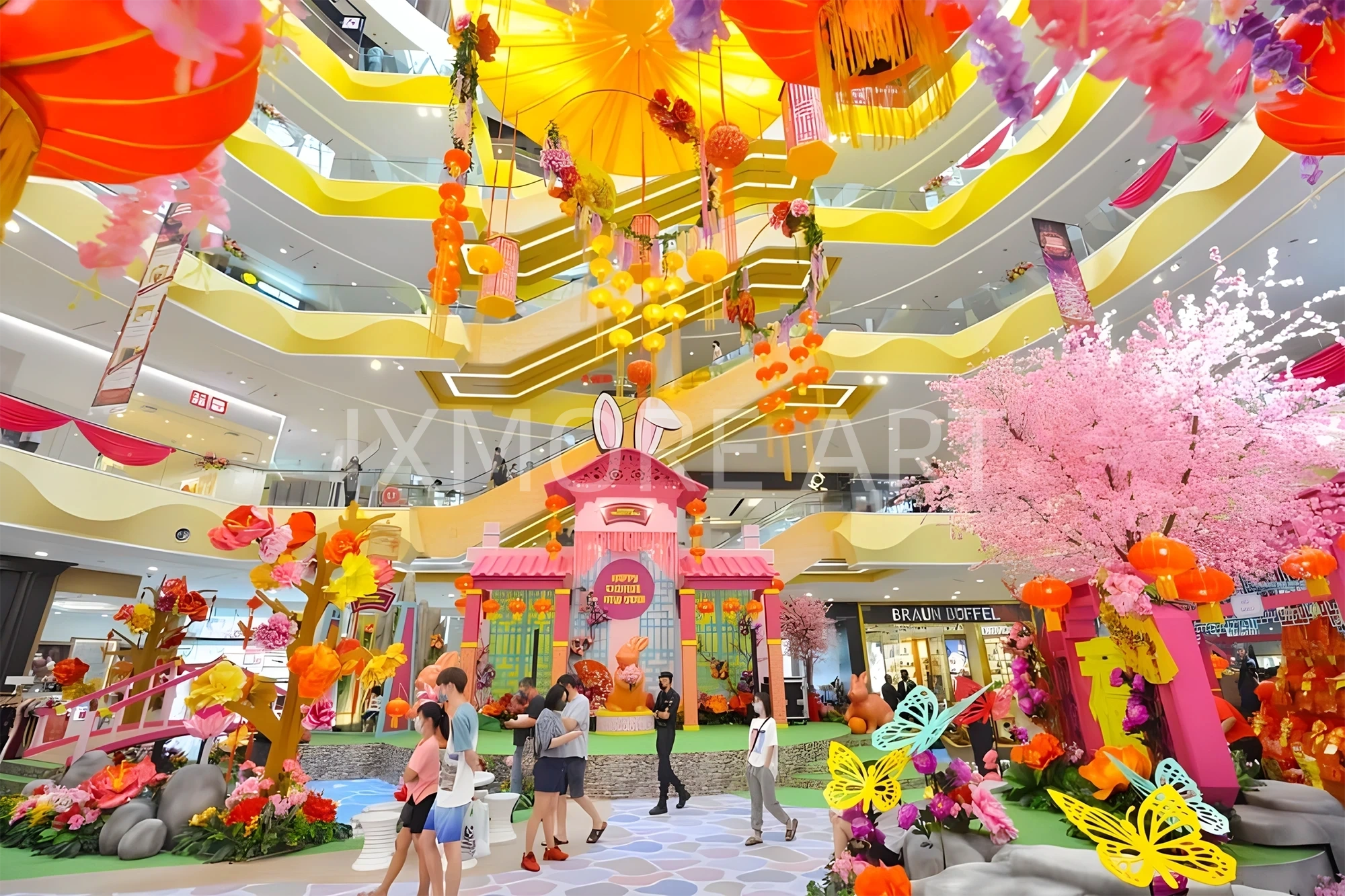 Custom CNY immersive decor for Kuala Lumpur mall - art installations & festive prop fabrication(2)