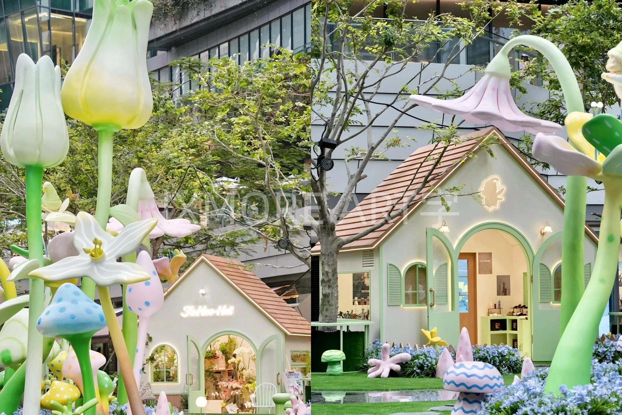 Custom mall decor props under production and factory pre-assembly phase(3)