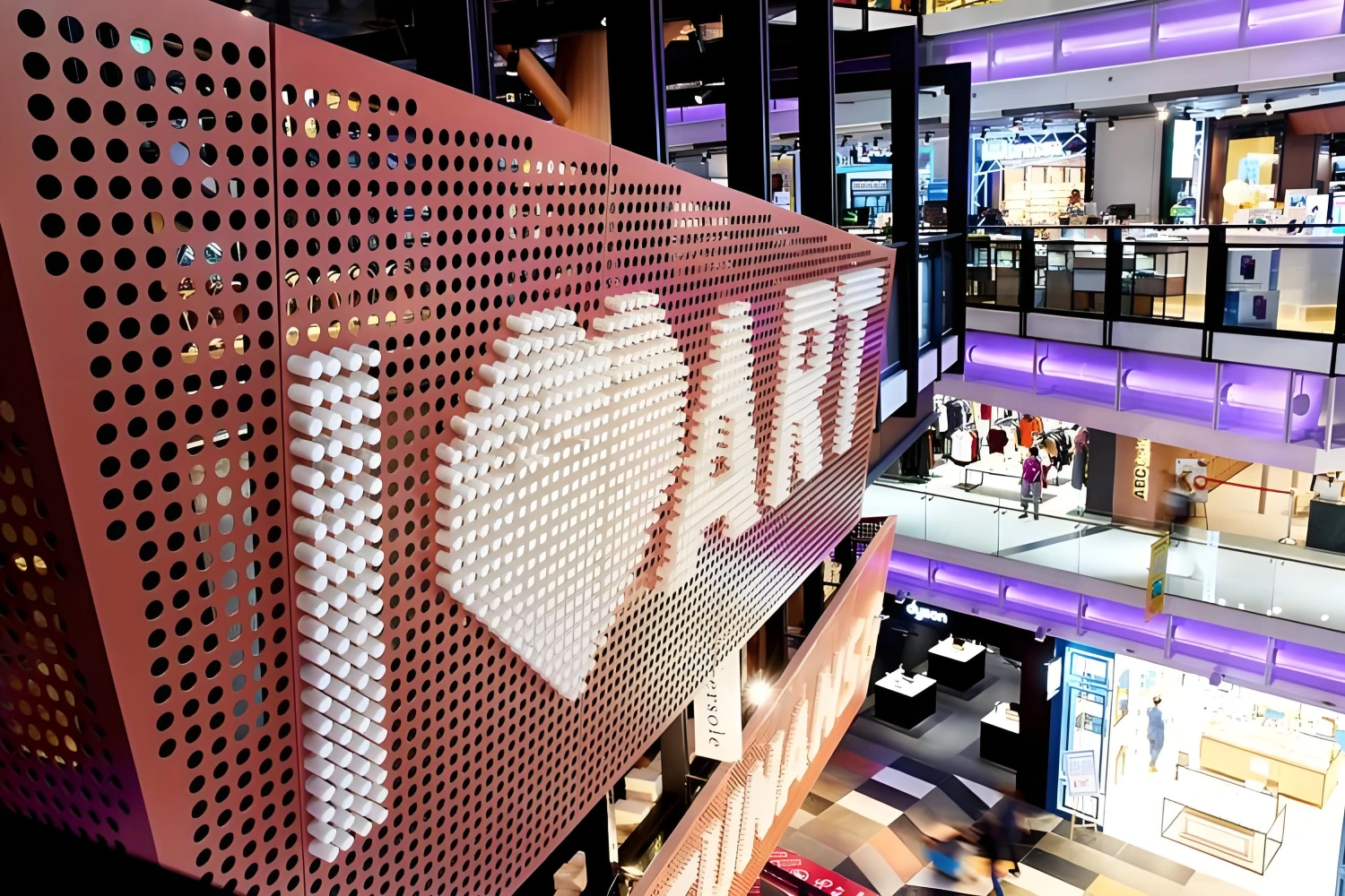 A highly shareable, social-media-driven interactive art installation with luminous elements in a Singapore shopping mall in 2026.