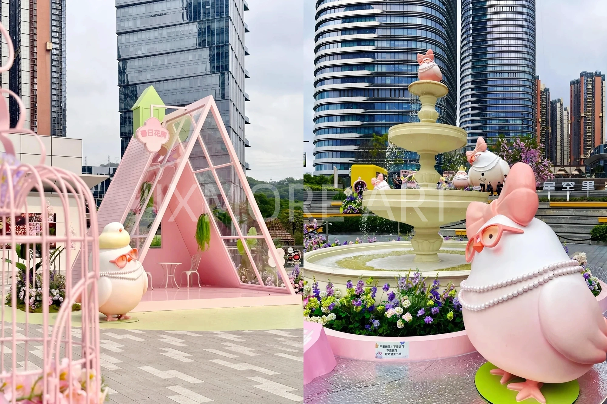 Immersive IP theme scene installation at Xinghe Mall - panoramic view of large anime sculptures & custom decor props(4)