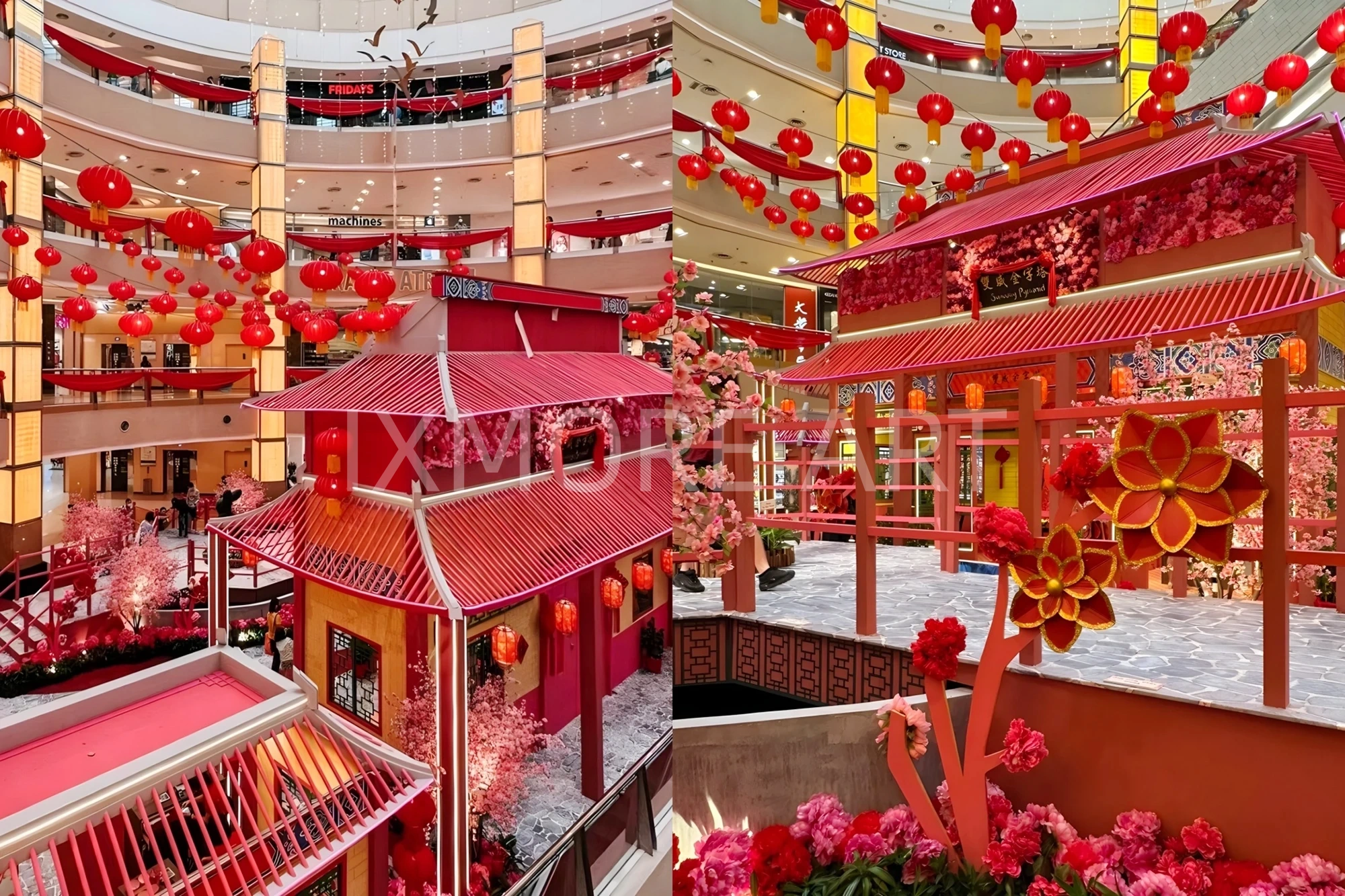 Custom CNY immersive decor for Kuala Lumpur mall - art installations & festive prop fabrication(4)