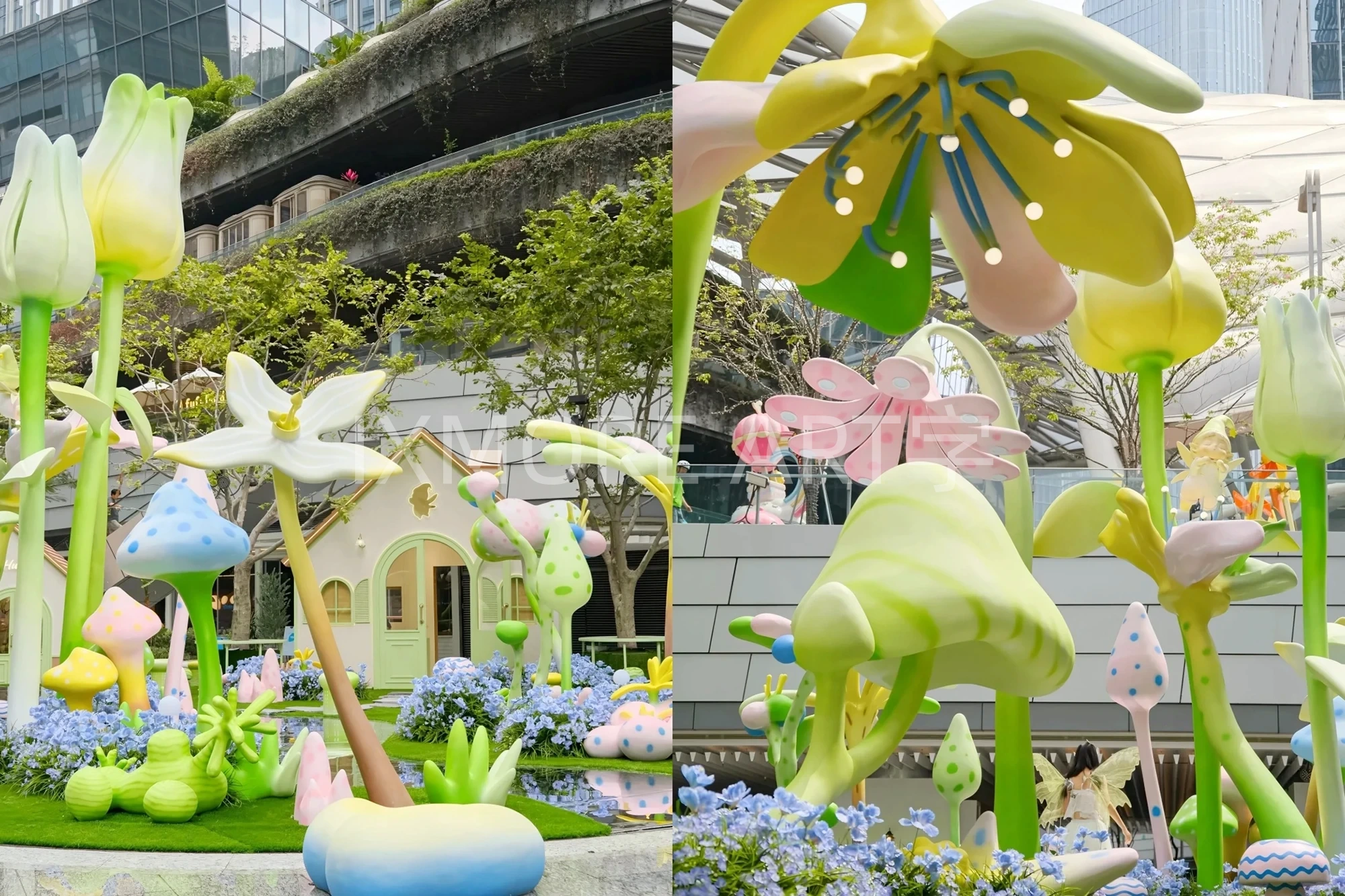 Custom mall decor props under production and factory pre-assembly phase(4)