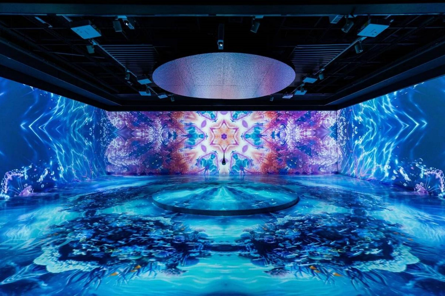 An AI-powered interactive art installation featuring computer vision and real-time generative content in a Singapore shopping mall in 2026.