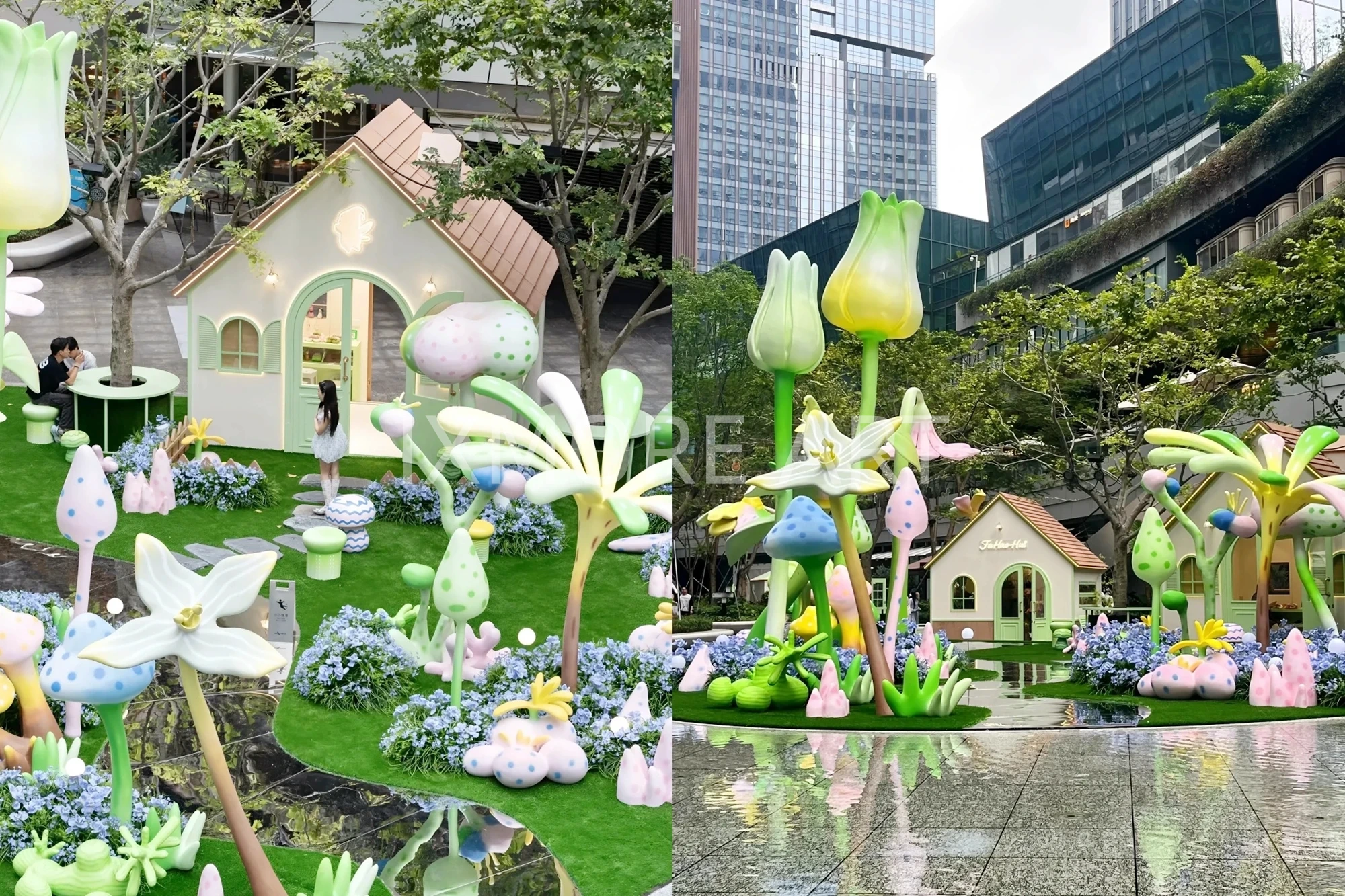 Custom mall decor props under production and factory pre-assembly phase(5)
