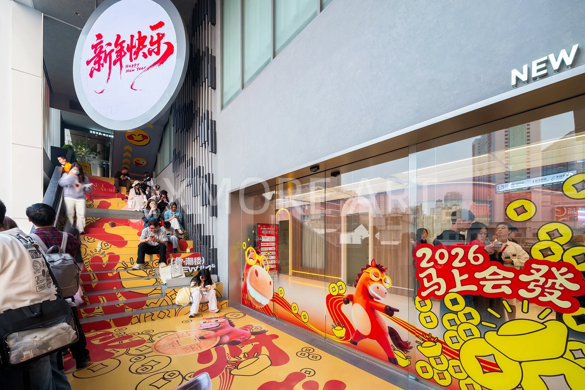 Interactive light art installation at Guangzhou Mall - custom dynamic light sculpture on retail facade(4)