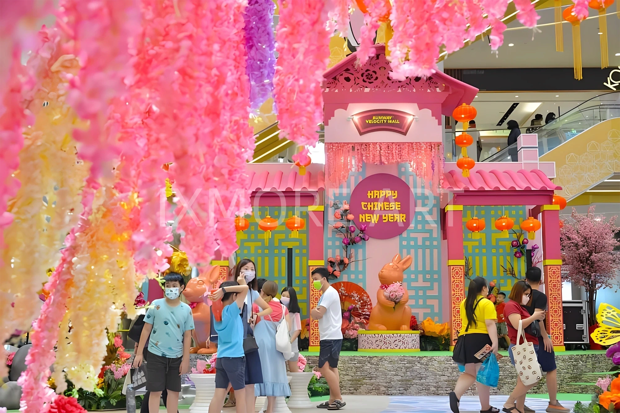 Custom CNY immersive decor for Kuala Lumpur mall - art installations & festive prop fabrication(6)