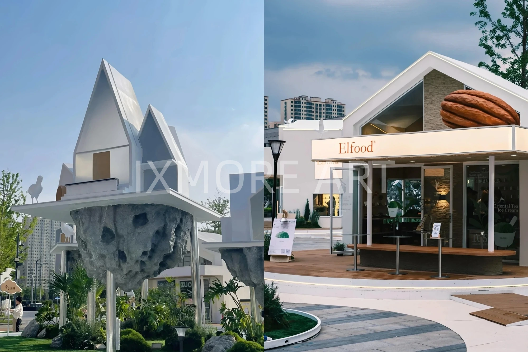 Mall art installation full view, immersive romantic town full props for commercial block scene creation, immersive props custom fabricated by art factory(6)