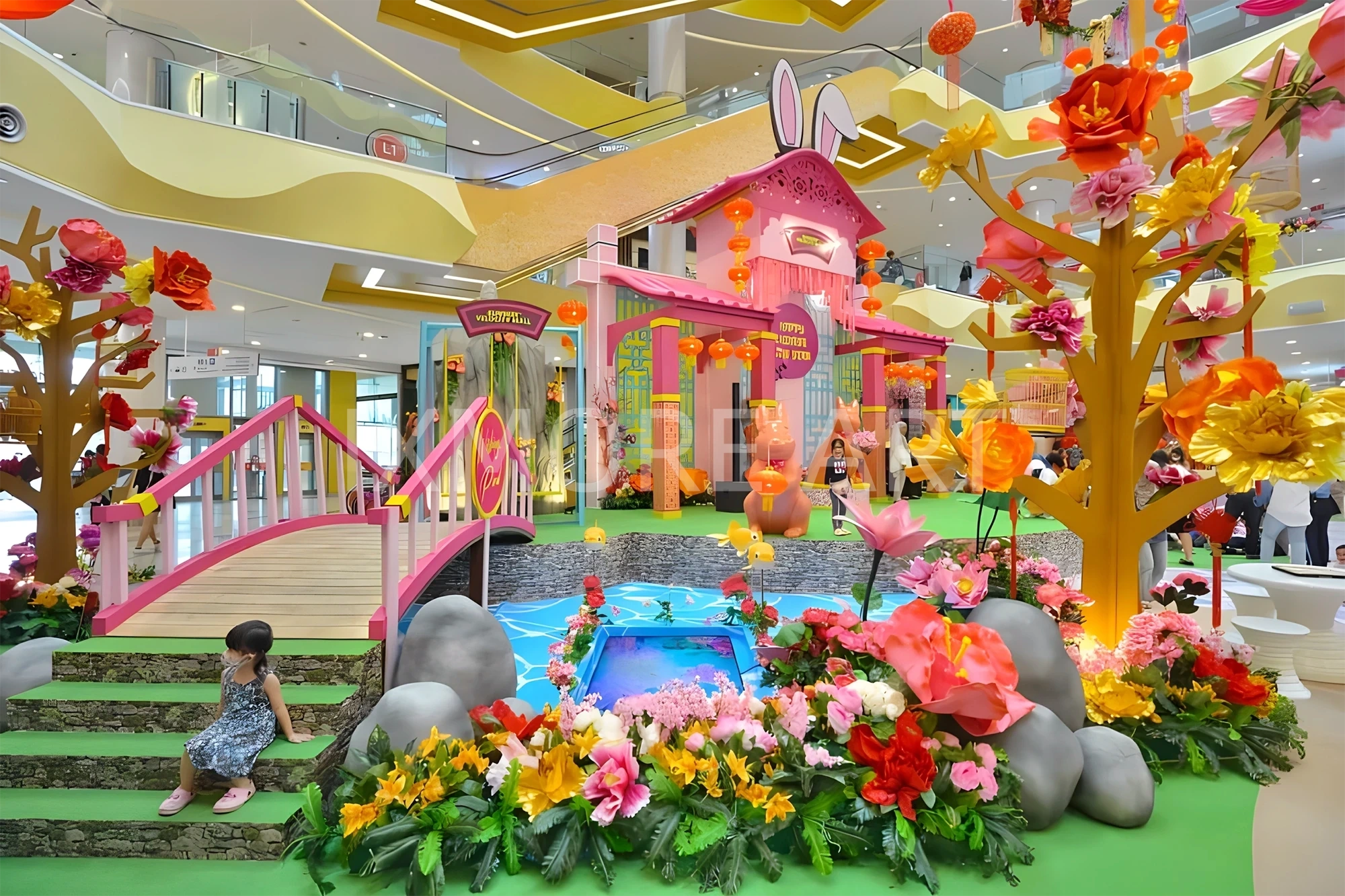 Custom CNY immersive decor for Kuala Lumpur mall - art installations & festive prop fabrication(7)