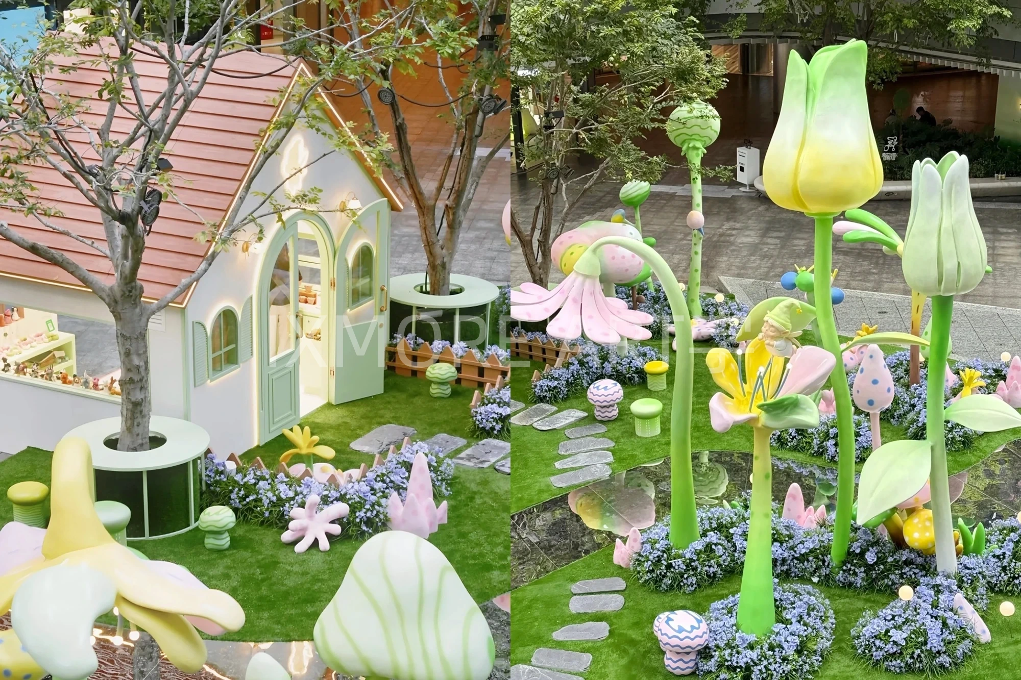 Custom mall decor props under production and factory pre-assembly phase(7)