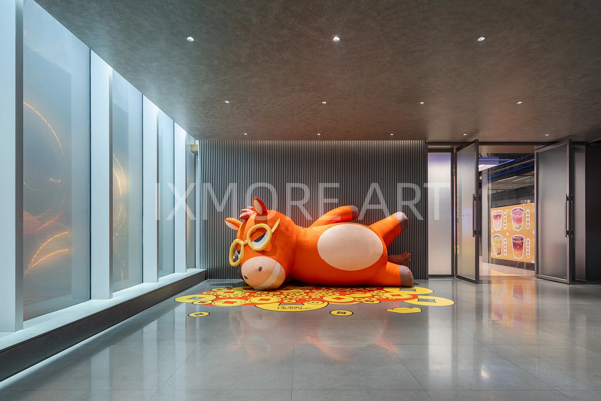 Interactive light art installation at Guangzhou Mall - custom dynamic light sculpture on retail facade(7)