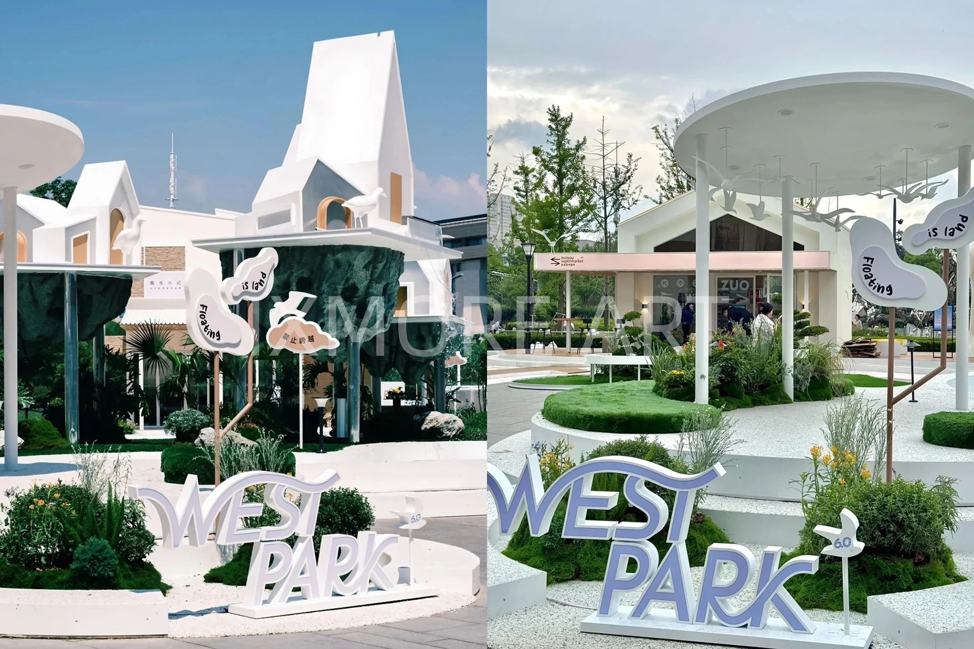 Mall art installation full view, immersive romantic town full props for commercial block scene creation, immersive props custom fabricated by art factory(9)