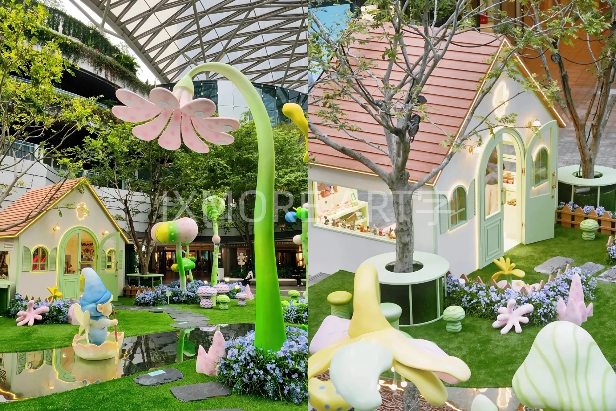 Custom mall decor props under production and factory pre-assembly phase(9)