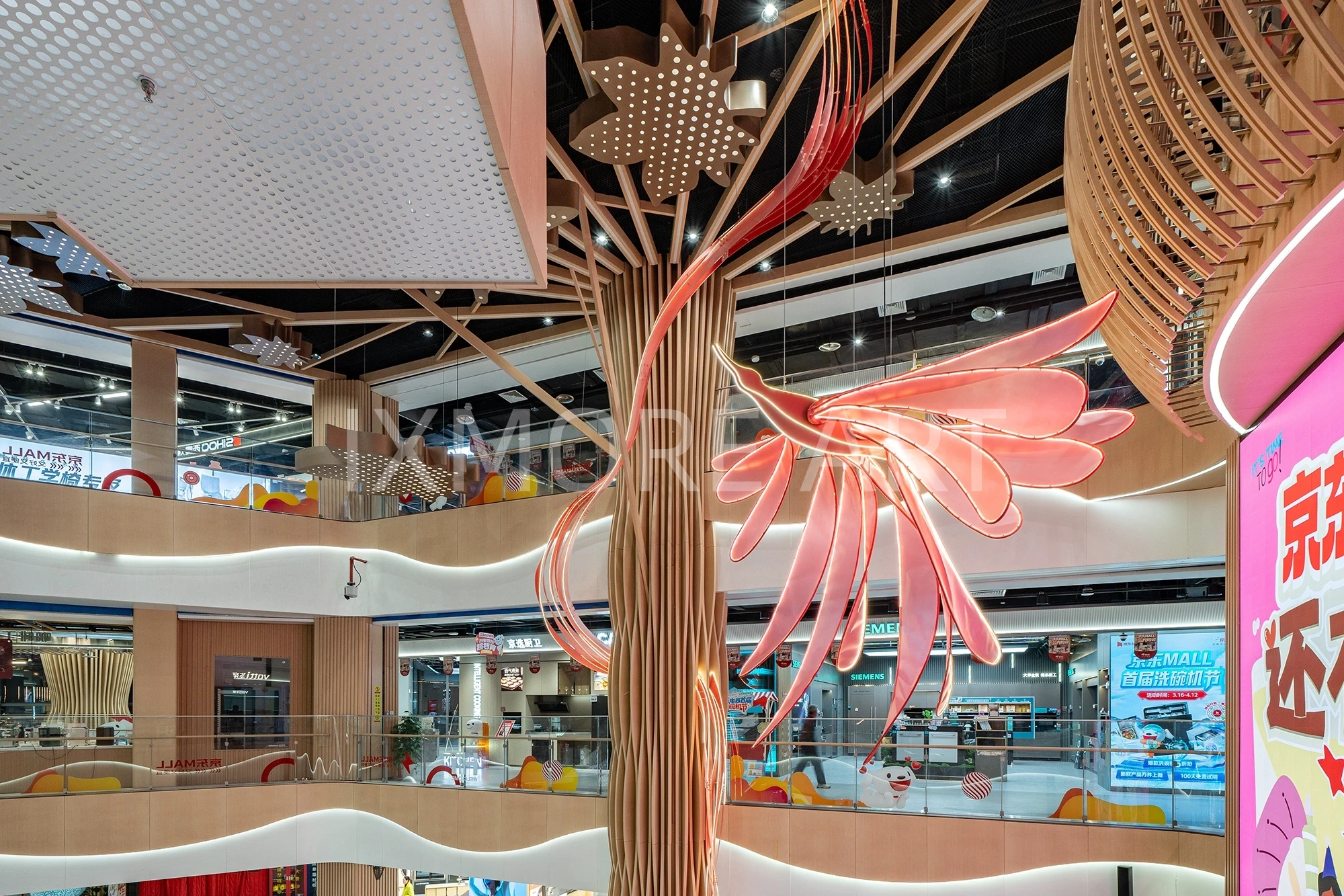 Acrylic art installation custom factory – laser-cut gradient translucent dynamic blade closeup(2)