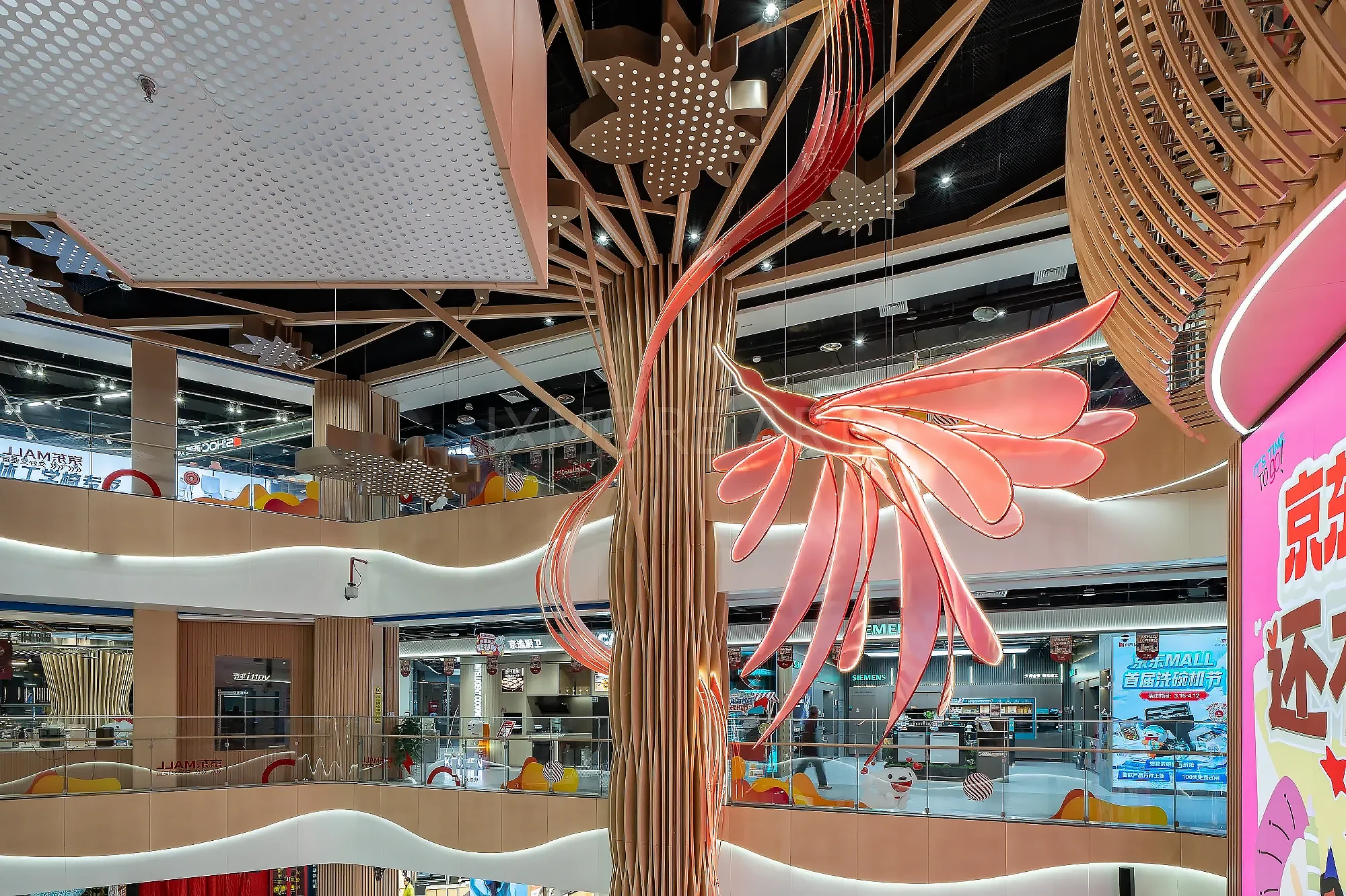Custom Wuhan mall decor props & interactive art installation, whole mall lighting design from fabrication factory(2)