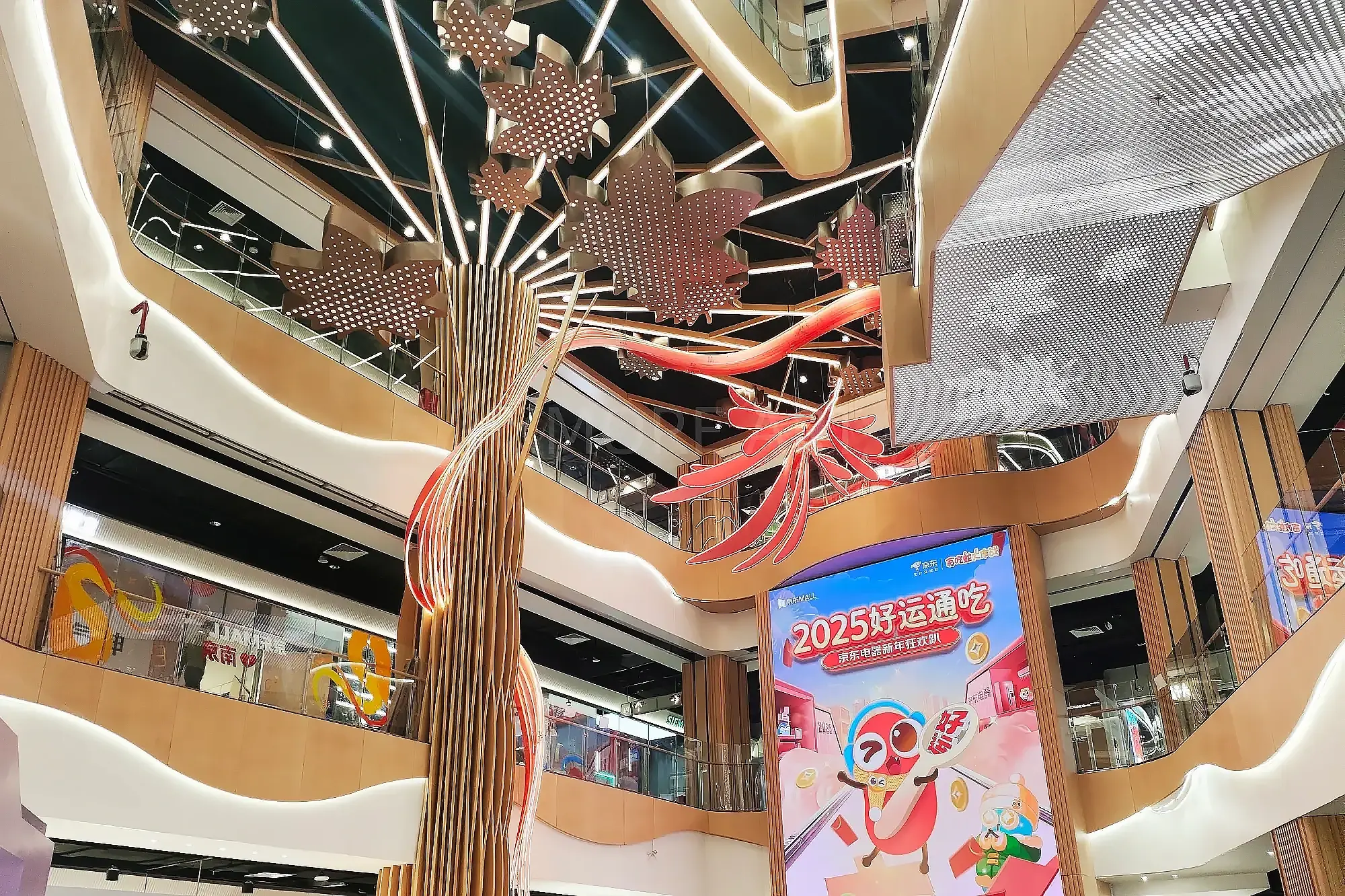Custom Wuhan mall decor props & interactive art installation, whole mall lighting design from fabrication factory(3)