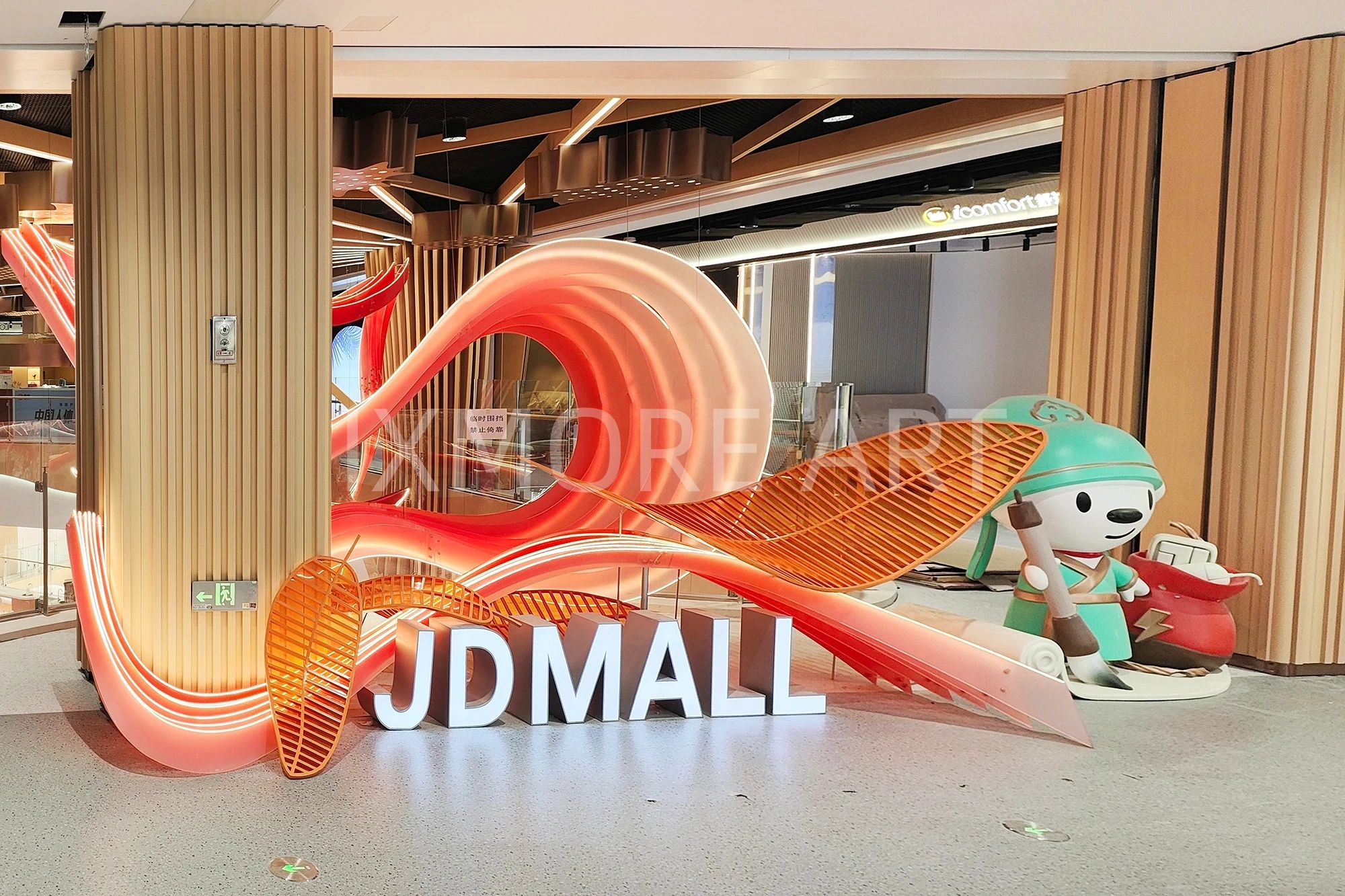 Acrylic art installation custom factory – laser-cut gradient translucent dynamic blade closeup(9)