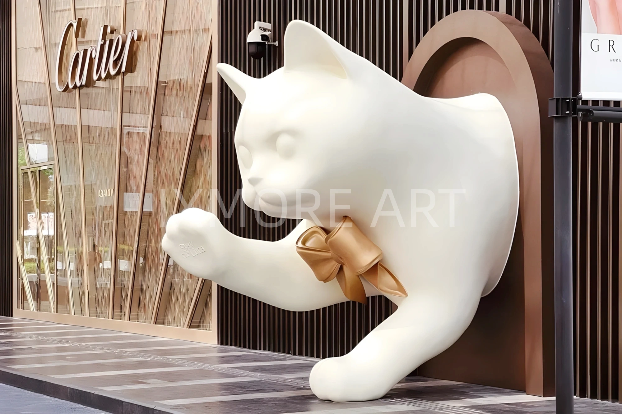 LUNA sculpture blank production process in art factory workshop, self-developed customized large flocking sculpture installation(3)
