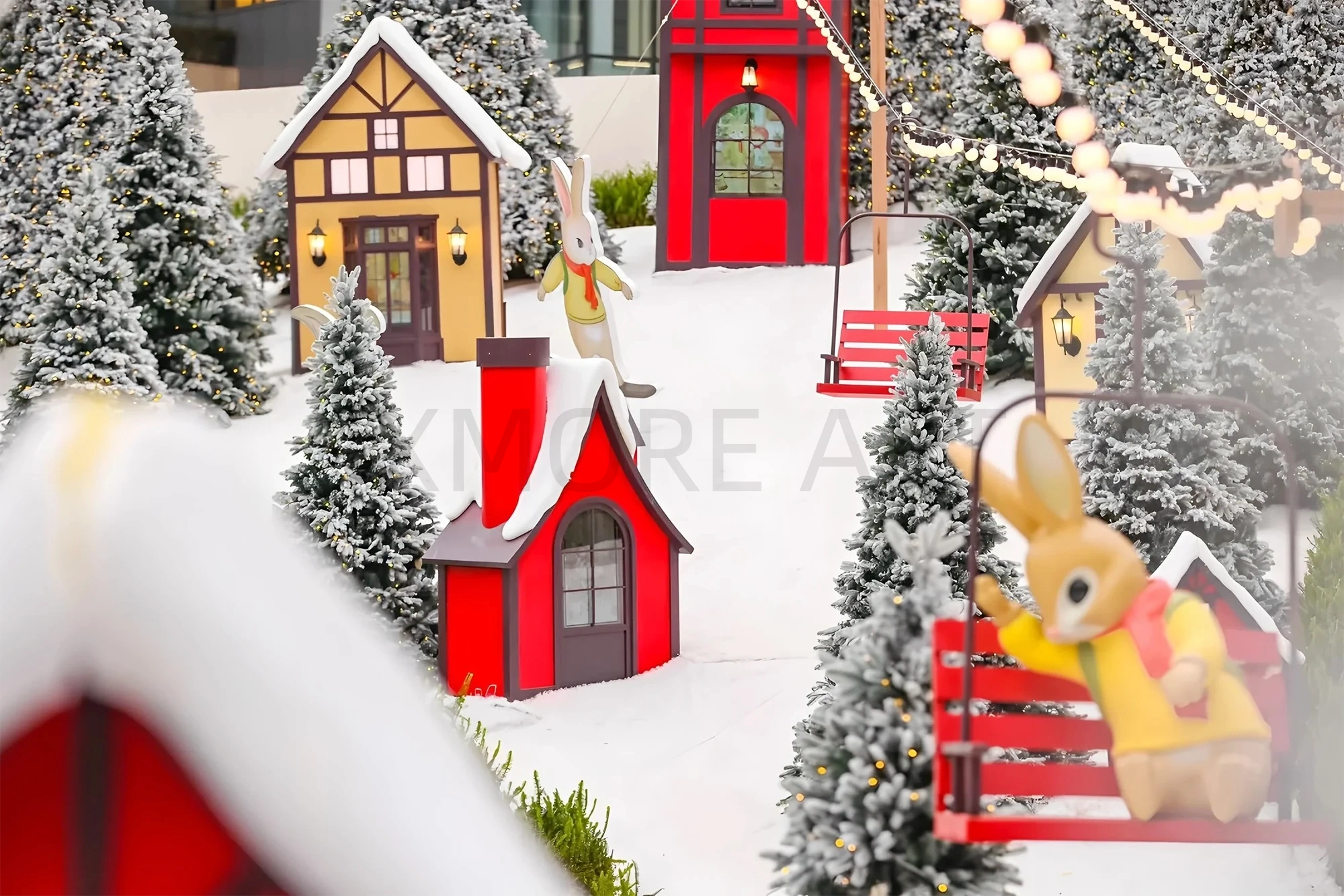 Custom Christmas cartoon themed scene decor for Chengdu shopping mall – immersive art installation built by professional prop factory(6)