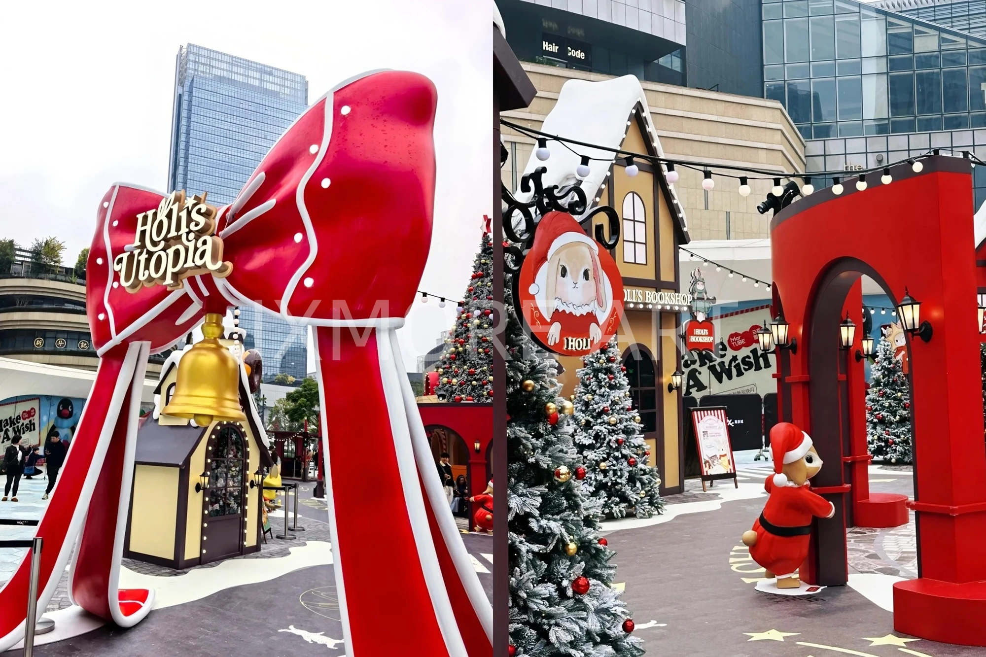 Custom Christmas cartoon themed scene decor for Chengdu shopping mall – immersive art installation built by professional prop factory(9)