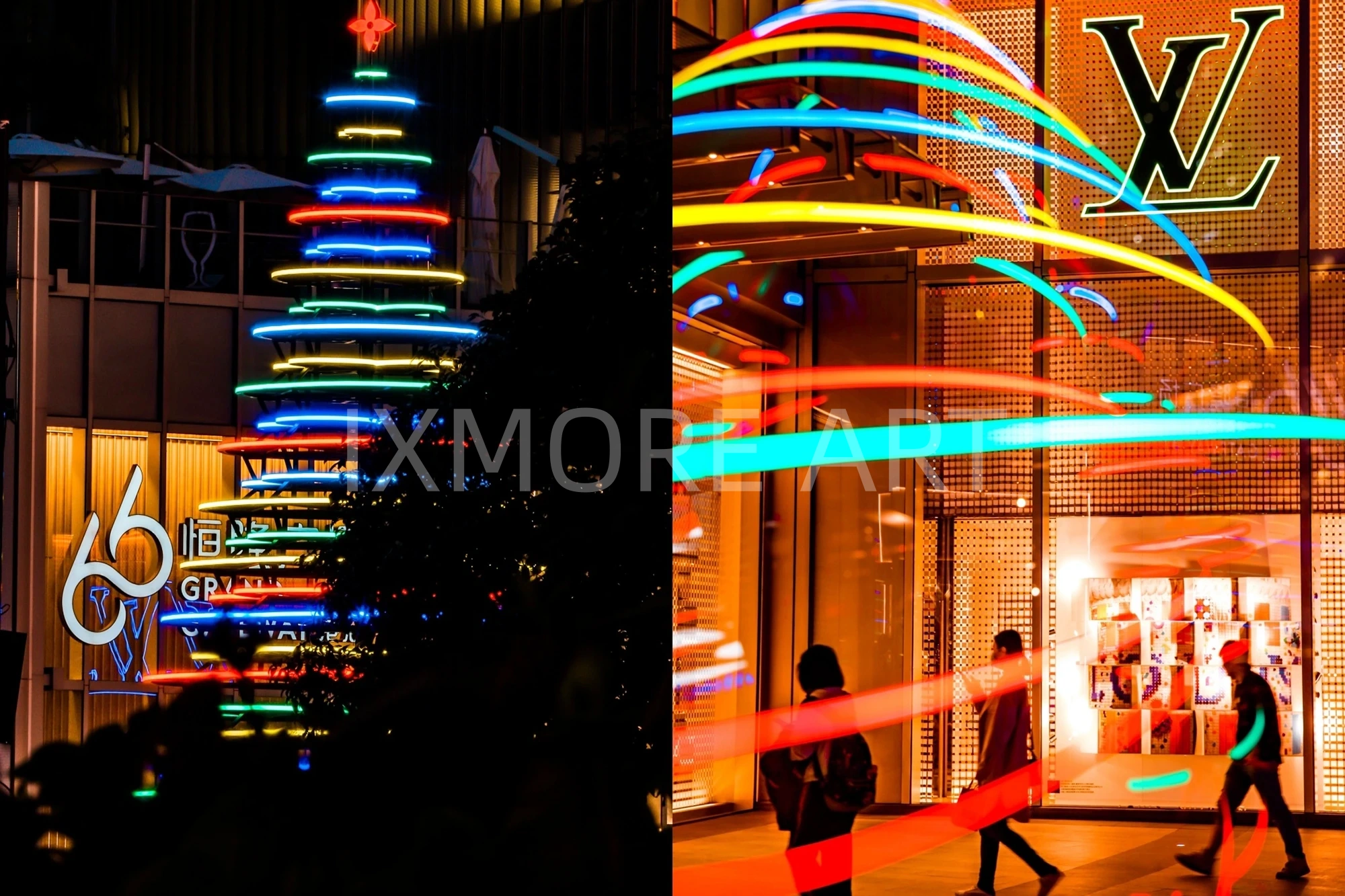Custom Christmas light art installation for Plaza 66, large-scale Christmas prop mall decoration, artist factory custom-made(10)