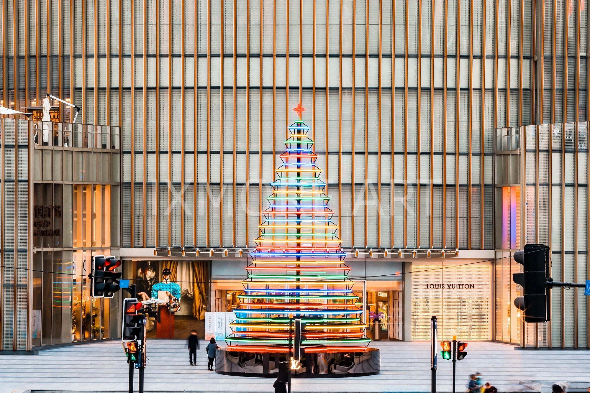 Custom Christmas light art installation for Plaza 66, large-scale Christmas prop mall decoration, artist factory custom-made(2)