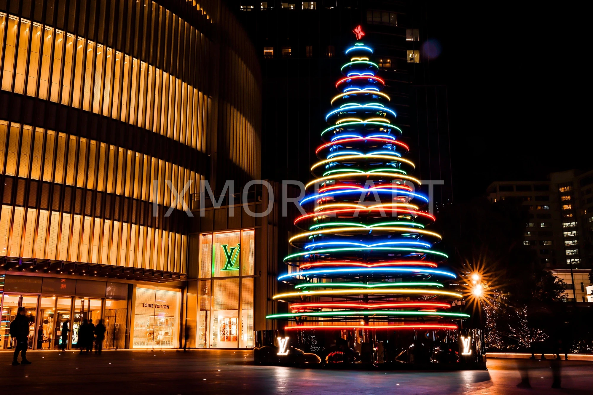 Custom Christmas light art installation for Plaza 66, large-scale Christmas prop mall decoration, artist factory custom-made(9)