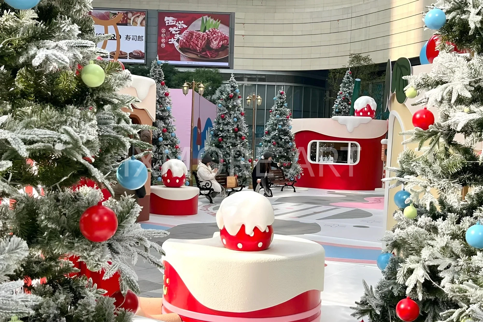 Custom Christmas town props for mall – immersive holiday installations crafted by professional decor factory(4)