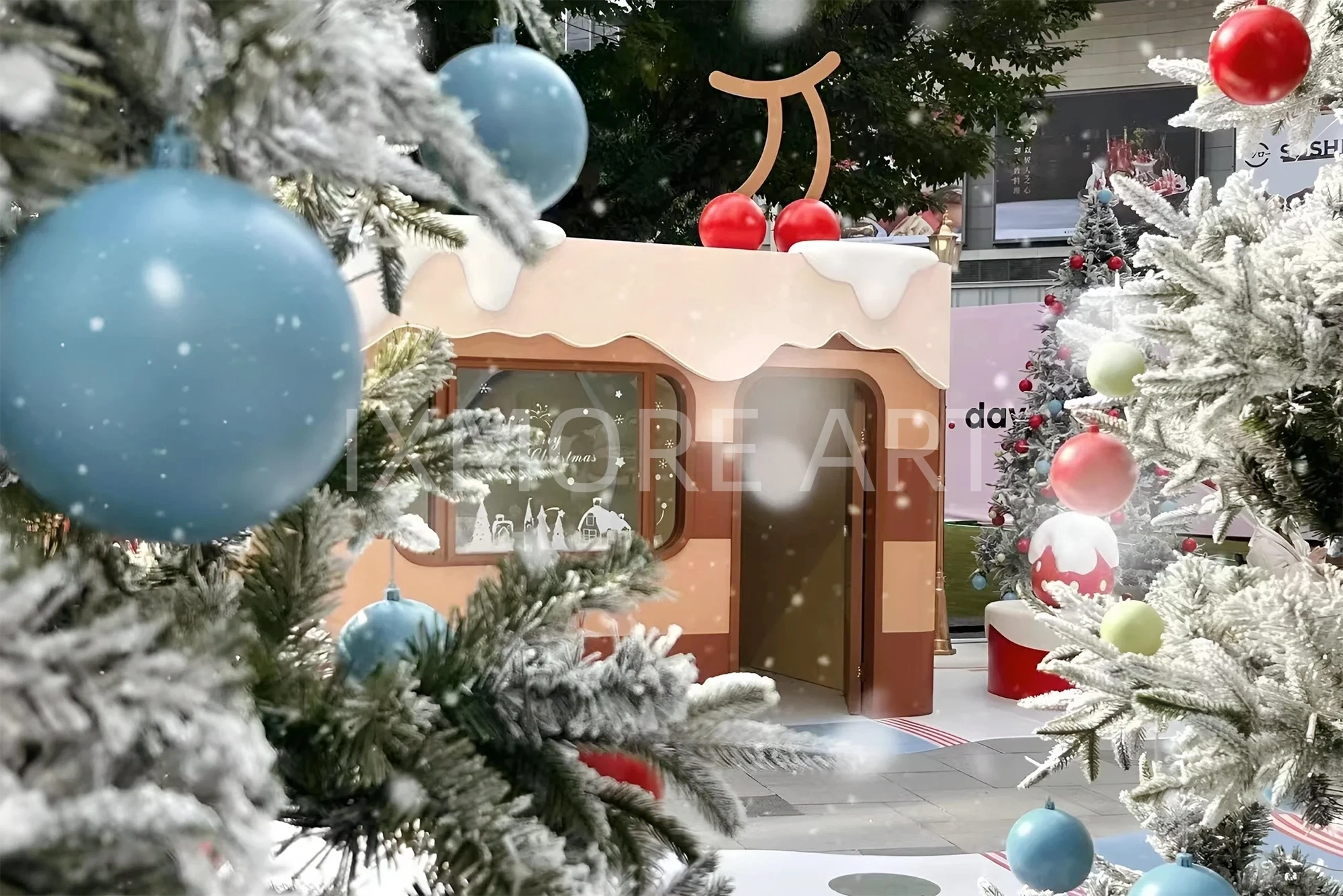Custom Christmas town props for mall – immersive holiday installations crafted by professional decor factory(6)