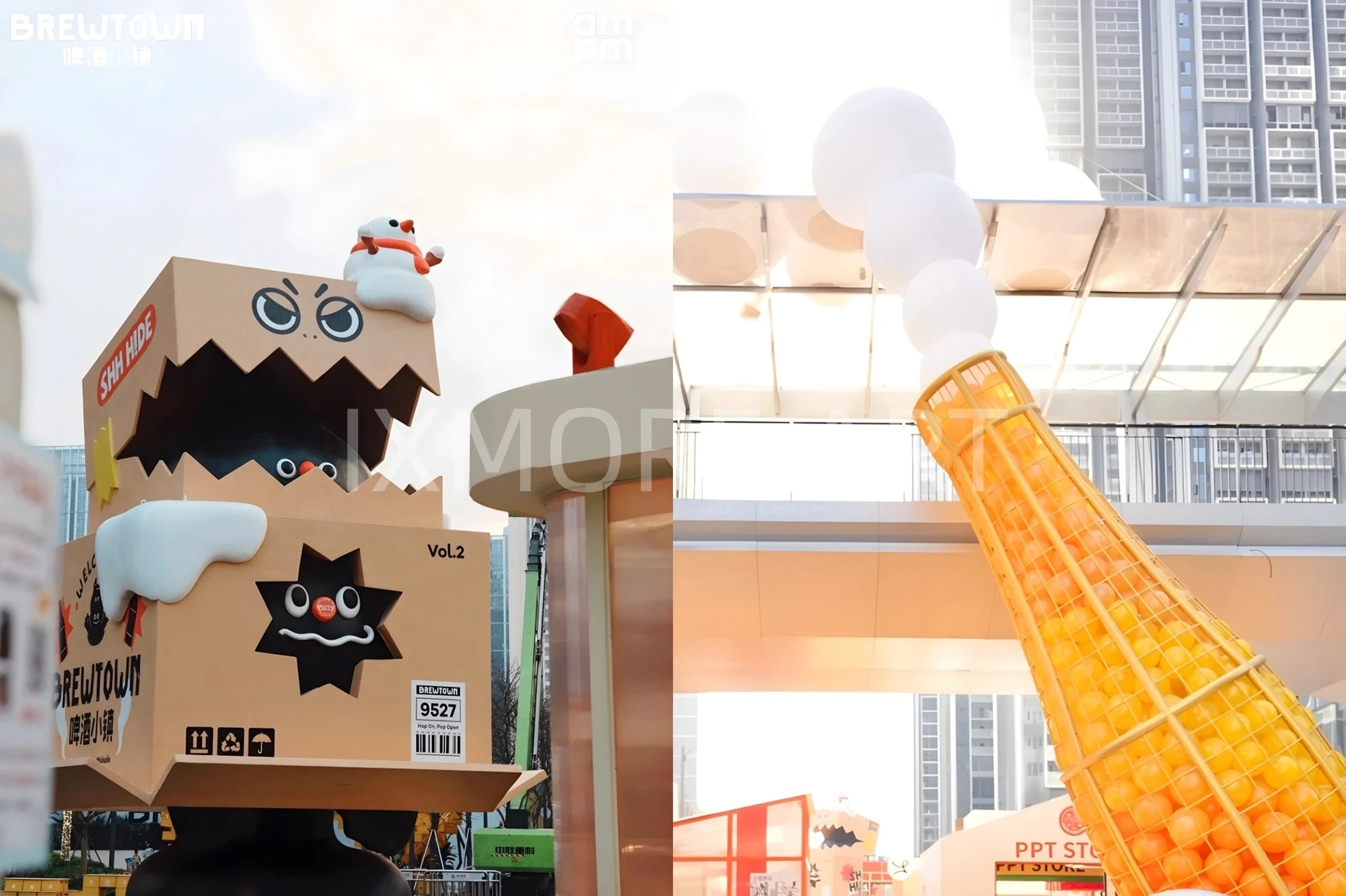 Custom immersive commercial street courtyard scene props fabricated by art installation factory(10)