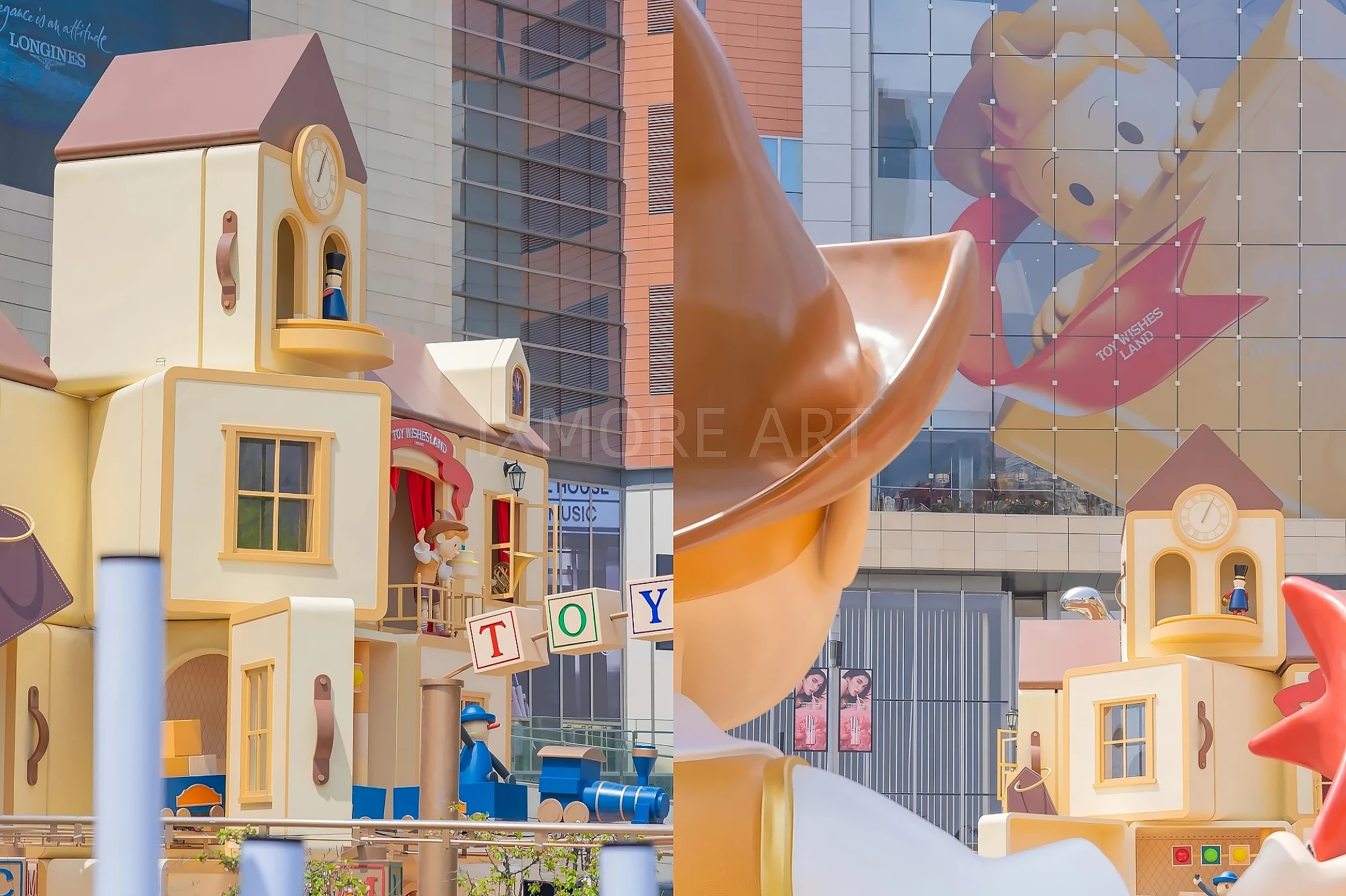 Custom art toy installations for Qingdao mall anime exhibition - large anime sculptures & retail prop fabrication(14)