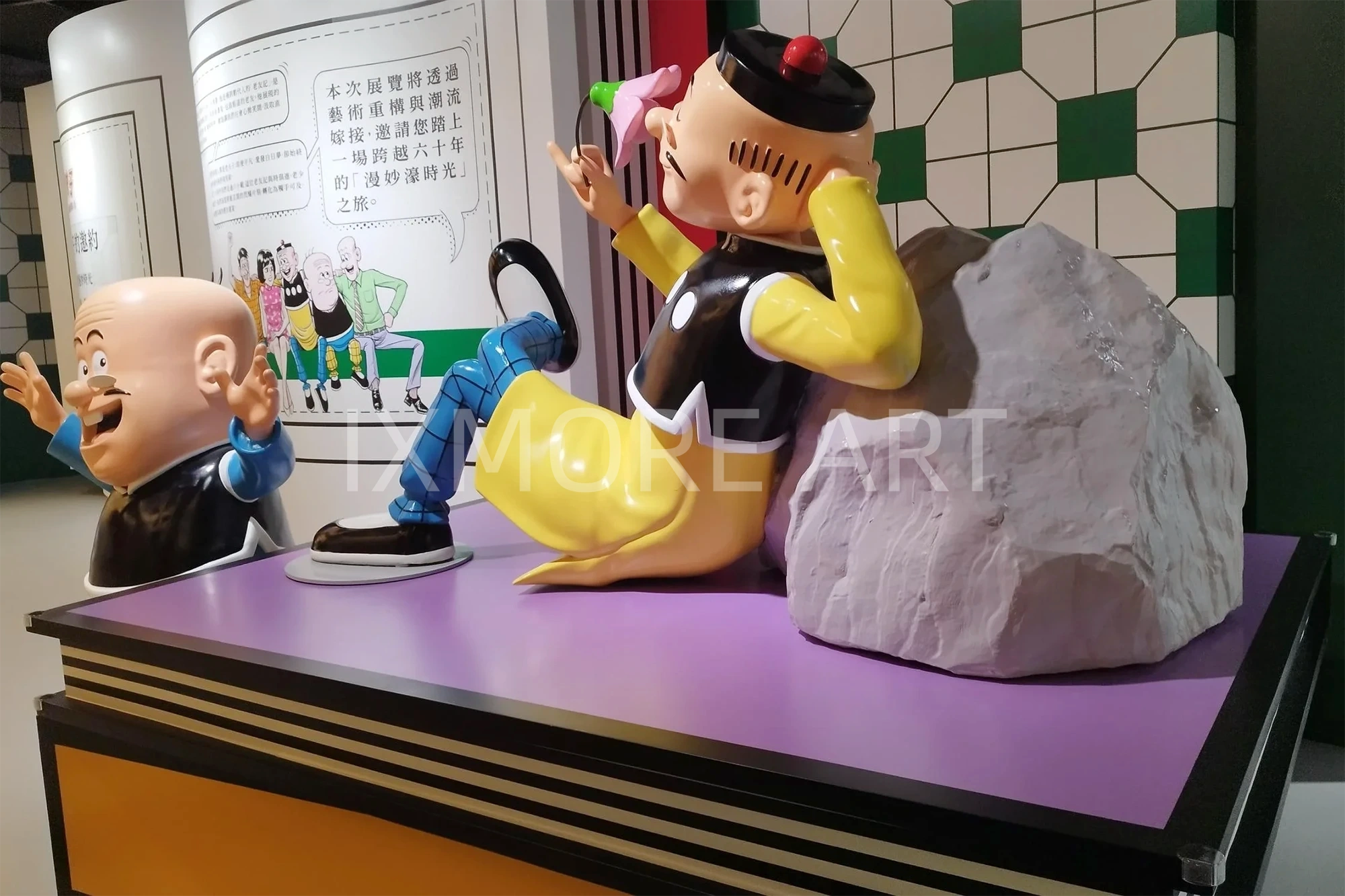 Custom art installation props for Macau mall anime IP exhibition - large exhibit props & art installations