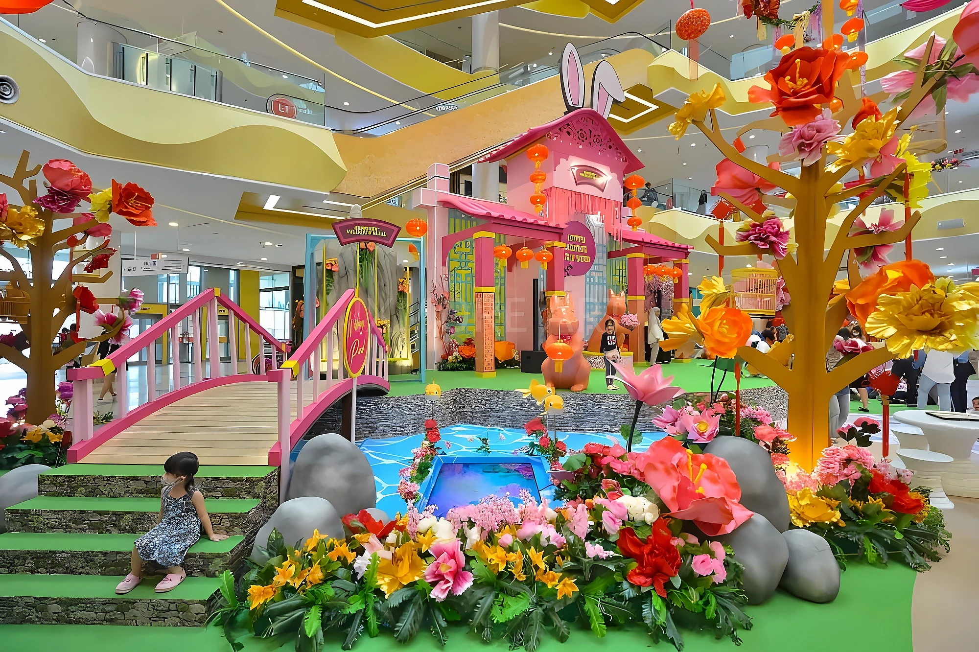 Custom CNY immersive decor for Kuala Lumpur mall - art installations & festive prop fabrication(1)