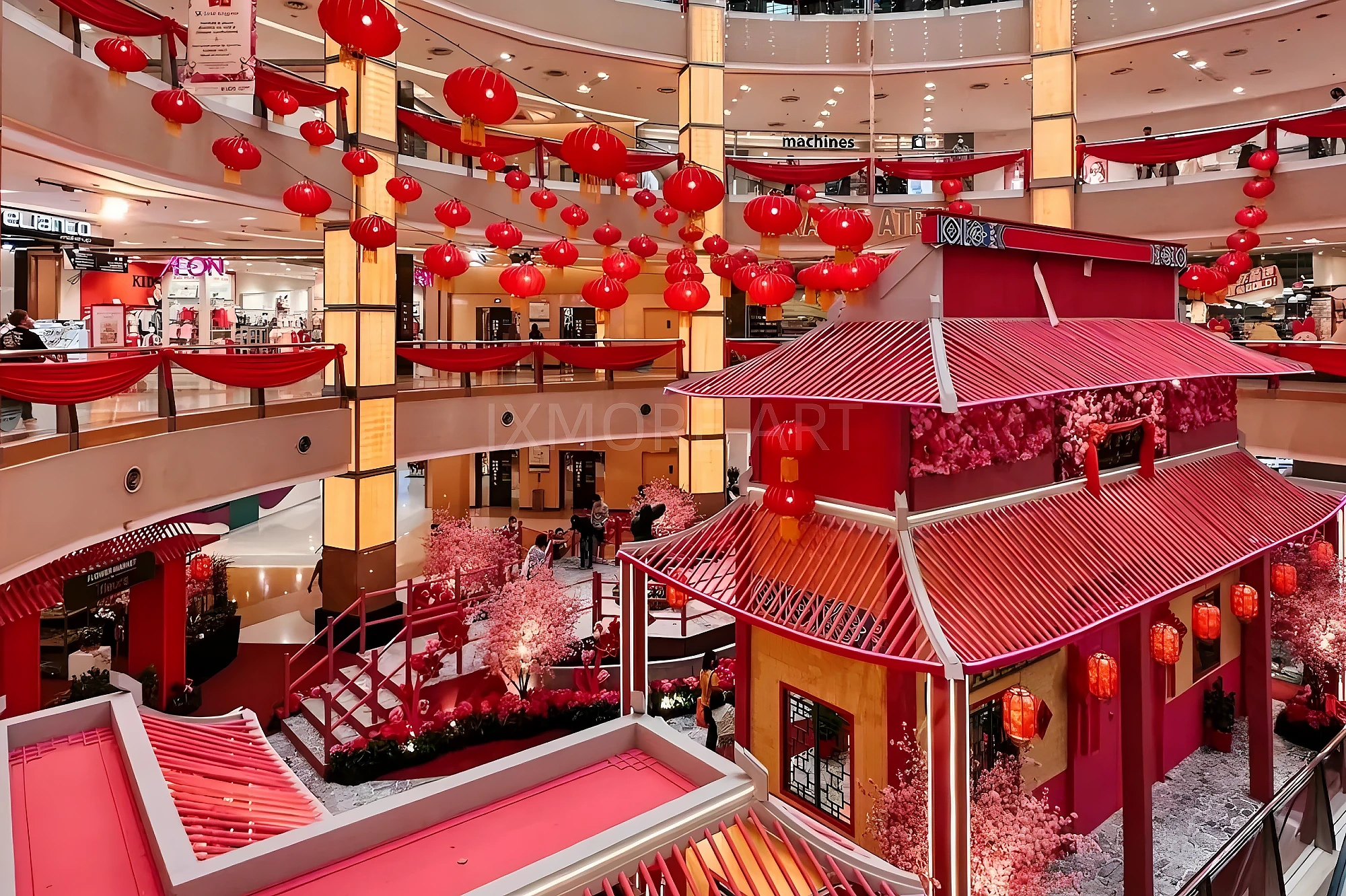Custom CNY immersive decor for Kuala Lumpur mall - art installations & festive prop fabrication(2)