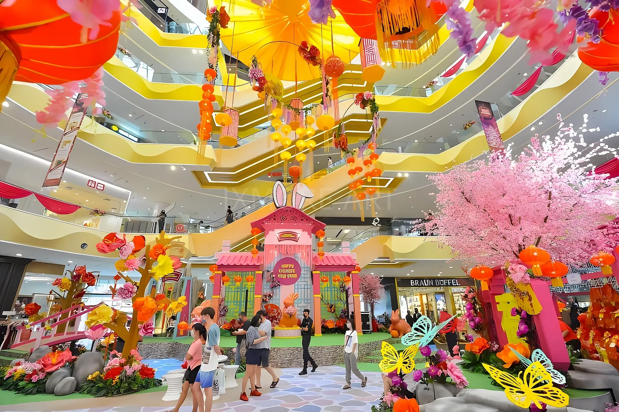 Custom CNY immersive decor for Kuala Lumpur mall - art installations & festive prop fabrication(3)