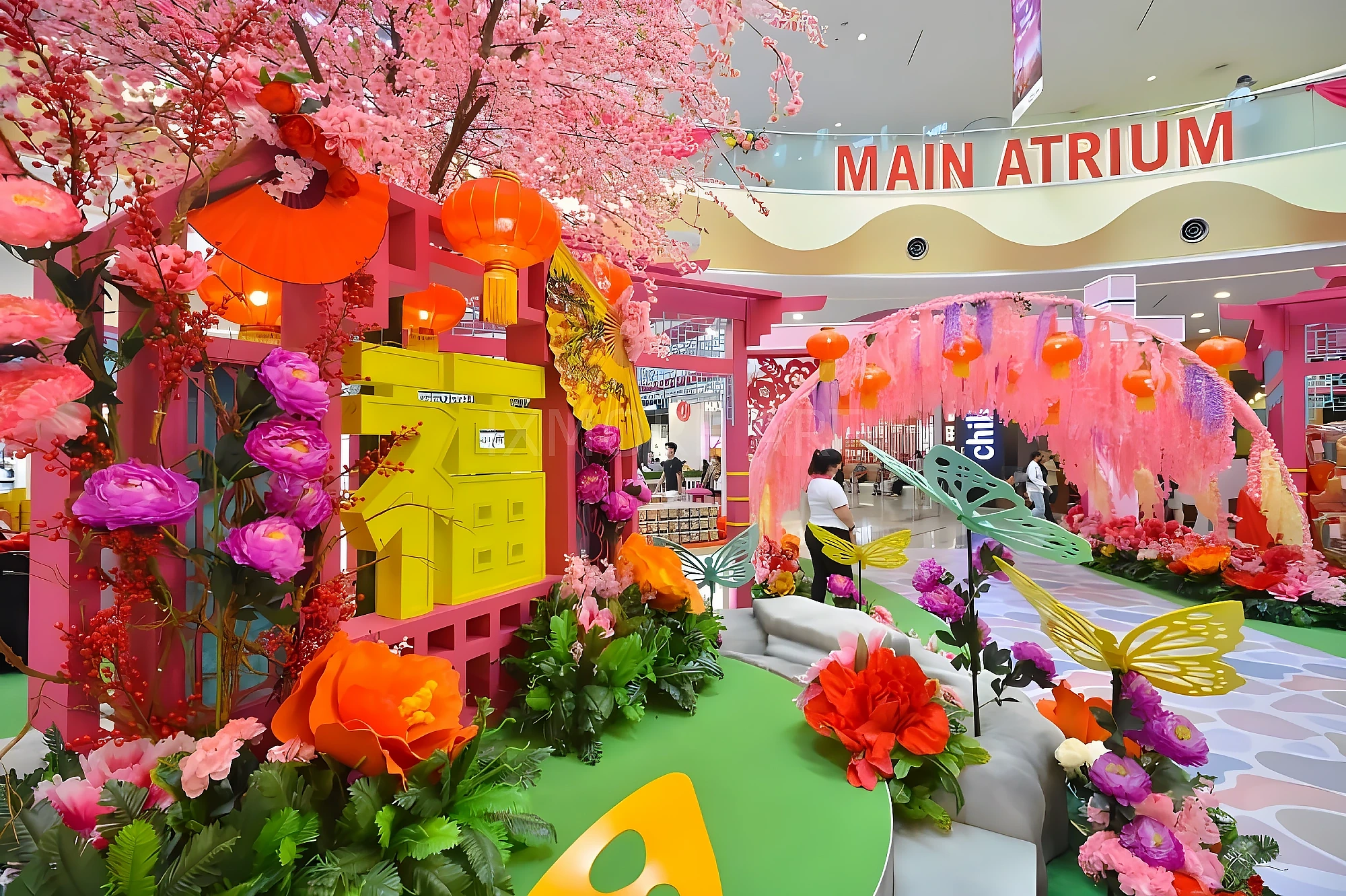 Custom CNY immersive decor for Kuala Lumpur mall - art installations & festive prop fabrication(4)