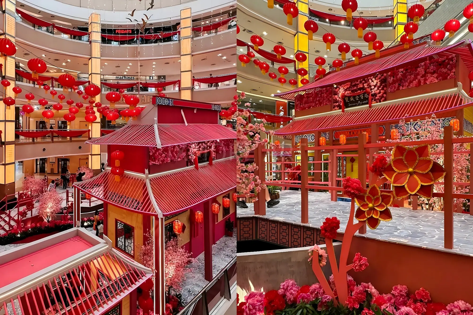 Custom CNY immersive decor for Kuala Lumpur mall - art installations & festive prop fabrication(5)