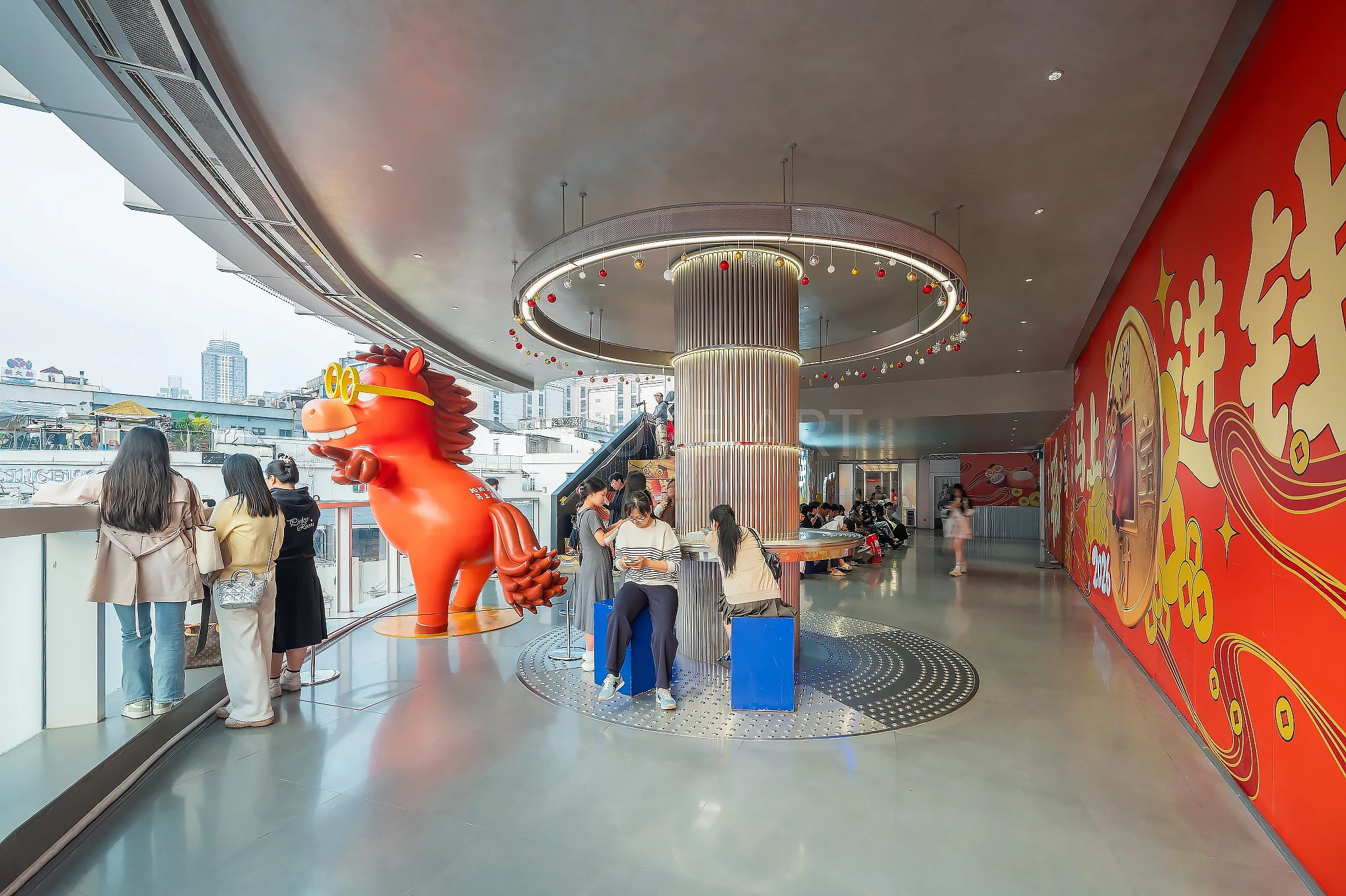 Interactive light art installation at Guangzhou Mall - custom dynamic light sculpture on retail facade(6)