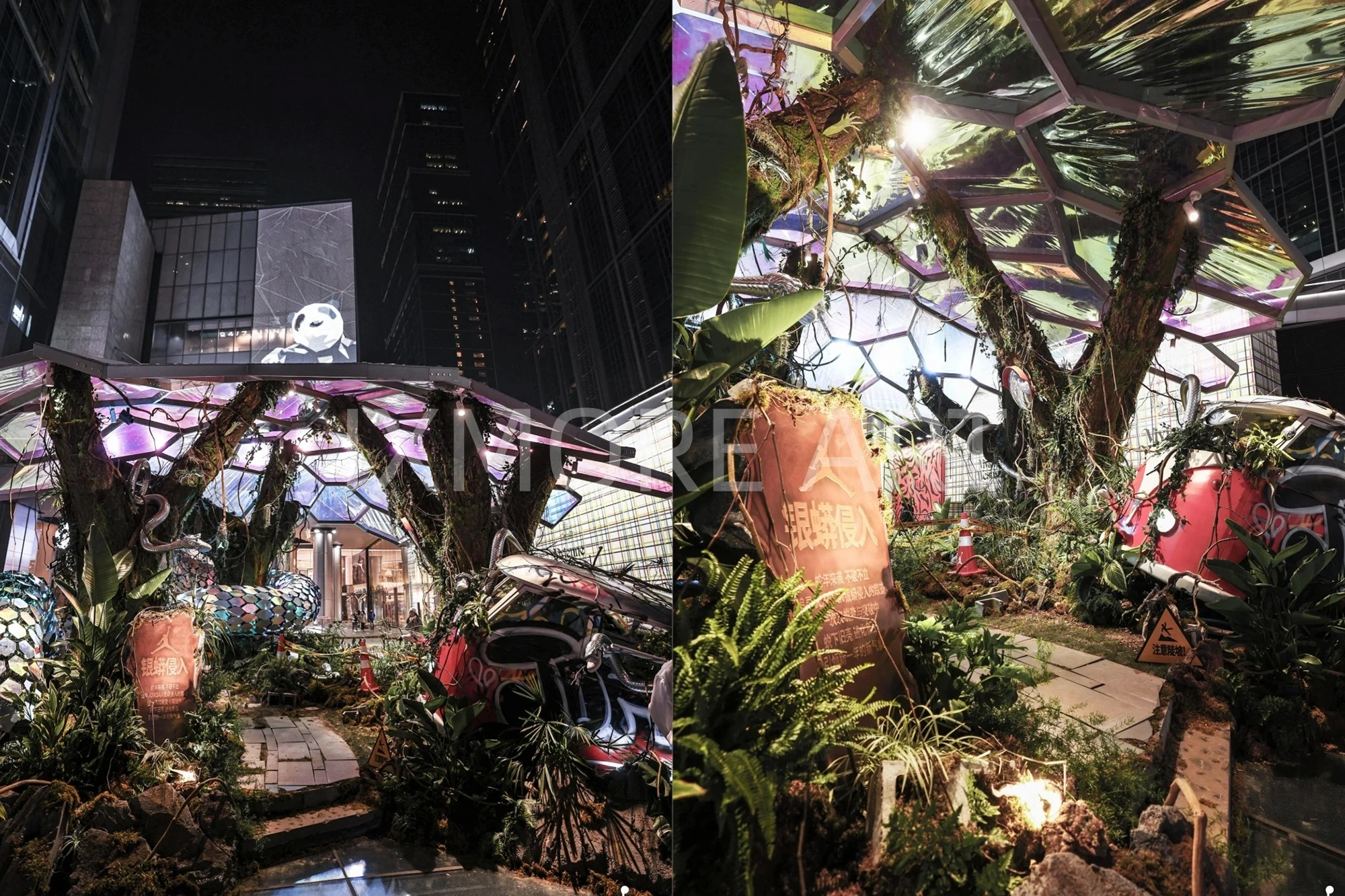 Silver-Python-Invasion-Kinetic-Bionic-Art-Installation-Custom-Activity-Device-for-Mall-Atrium-Fabrication(8)