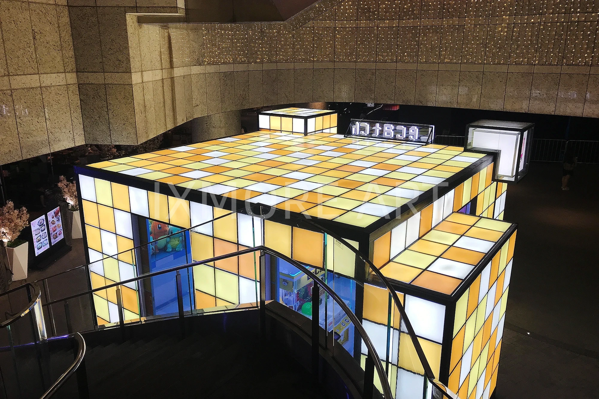 custom cyberpunk dynamic light installation art props for One Mall shopping center(10)