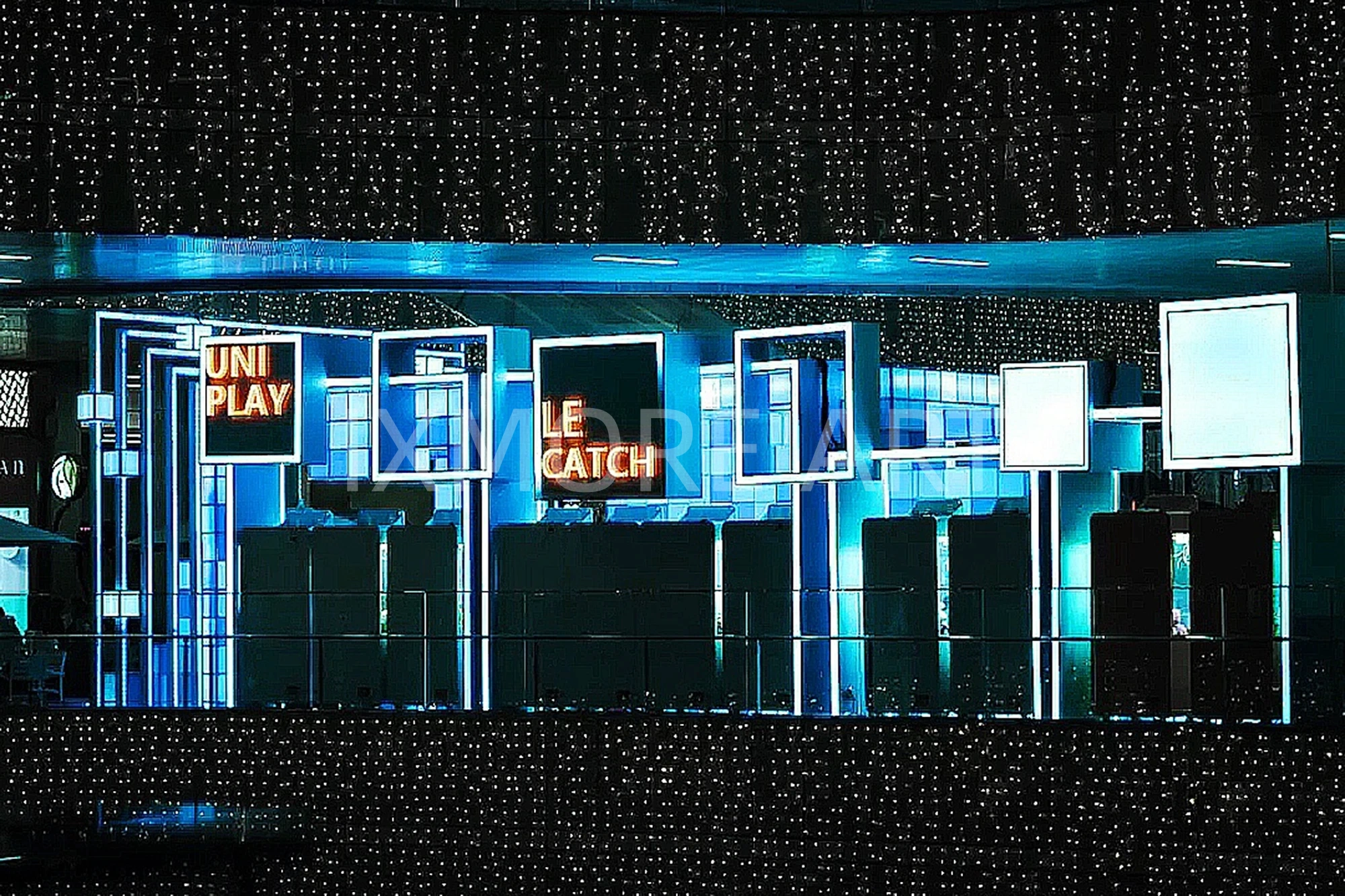 custom cyberpunk dynamic light installation art props for One Mall shopping center(3)