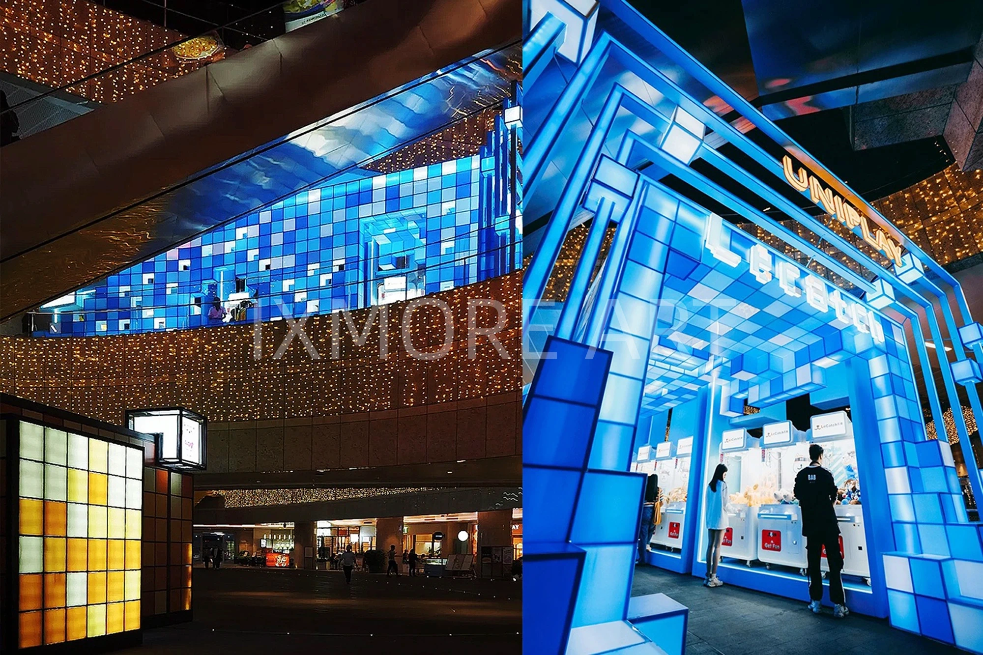 custom cyberpunk dynamic light installation art props for One Mall shopping center(6)
