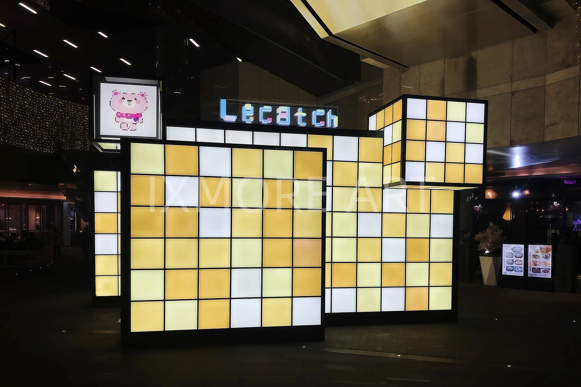 custom cyberpunk dynamic light installation art props for One Mall shopping center(8)