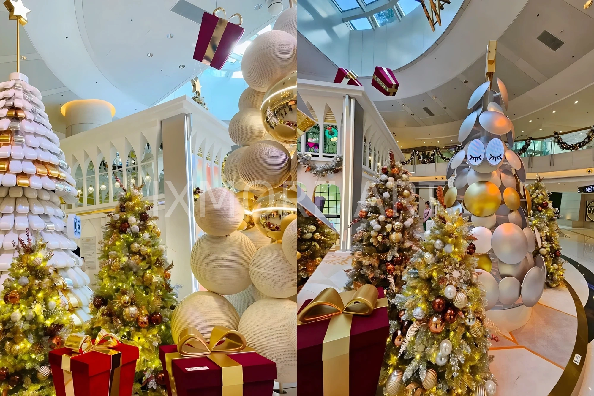 Custom Christmas themed scene installation at Elements Mall HK – made by retail holiday décor factory(7)