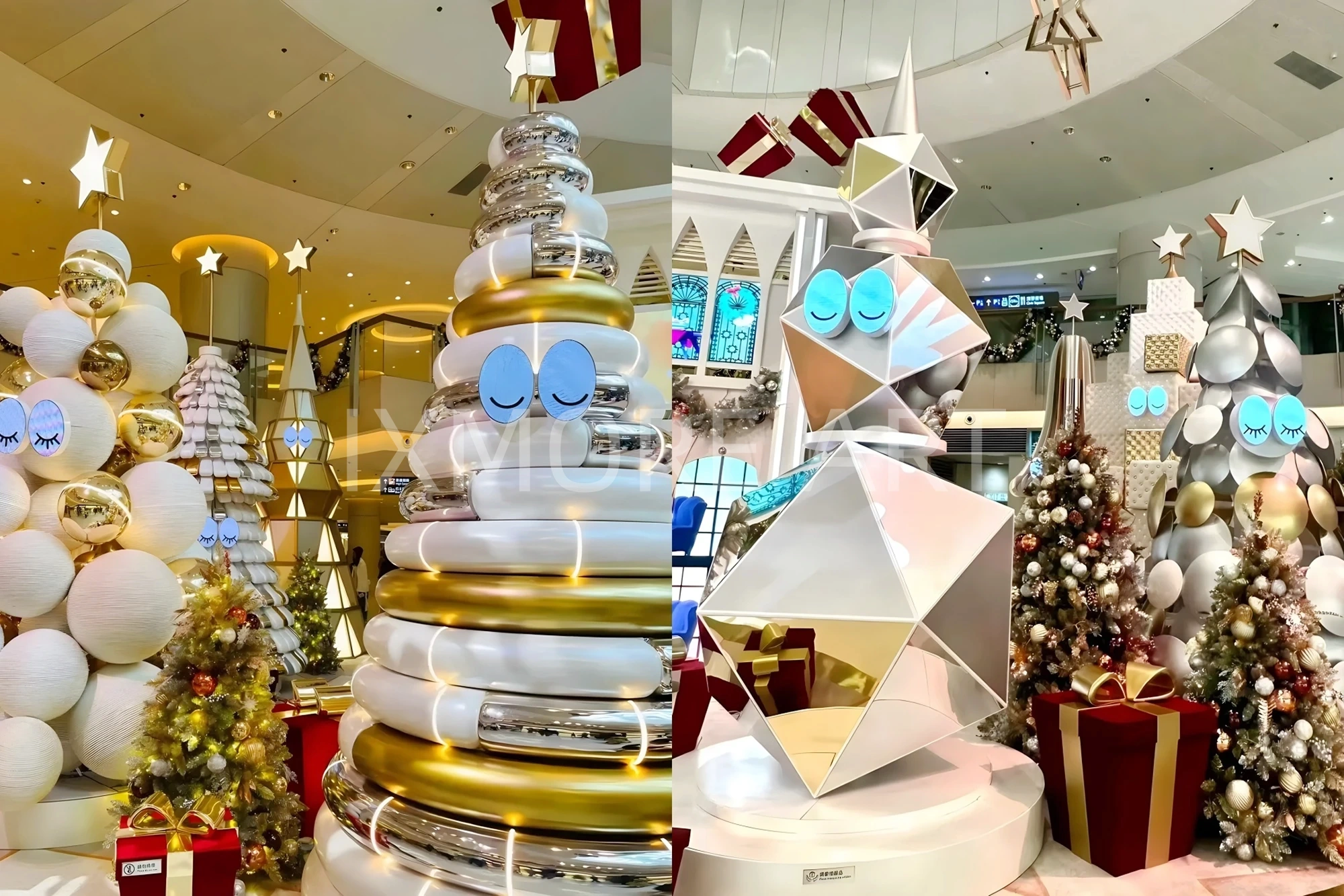 Custom Christmas themed scene installation at Elements Mall HK – made by retail holiday décor factory(8)