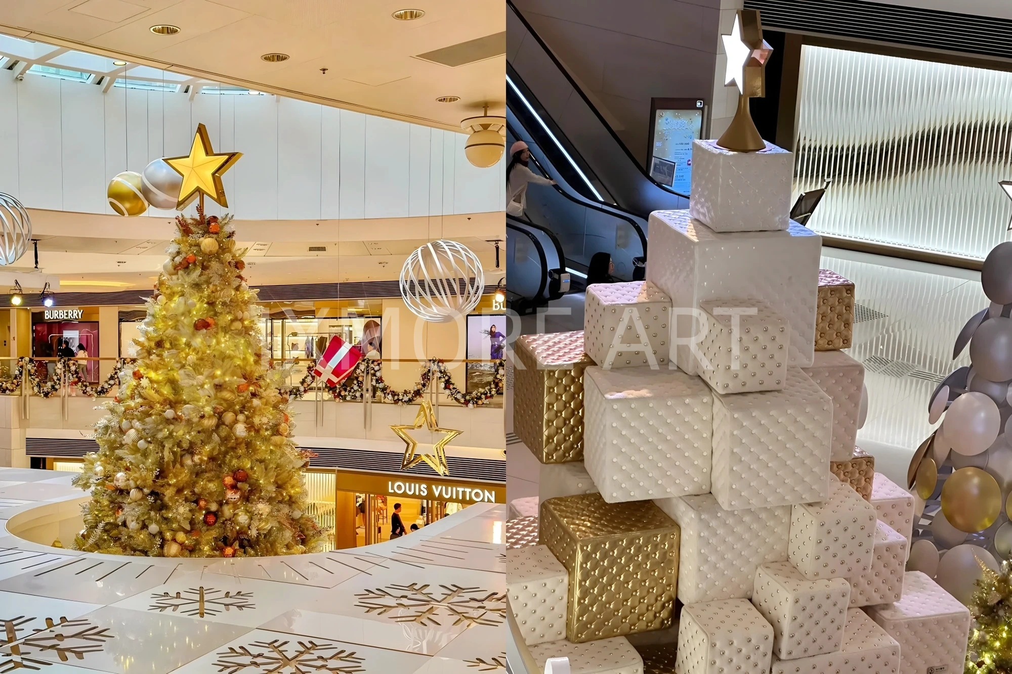 Custom Christmas themed scene installation at Elements Mall HK – made by retail holiday décor factory(9)