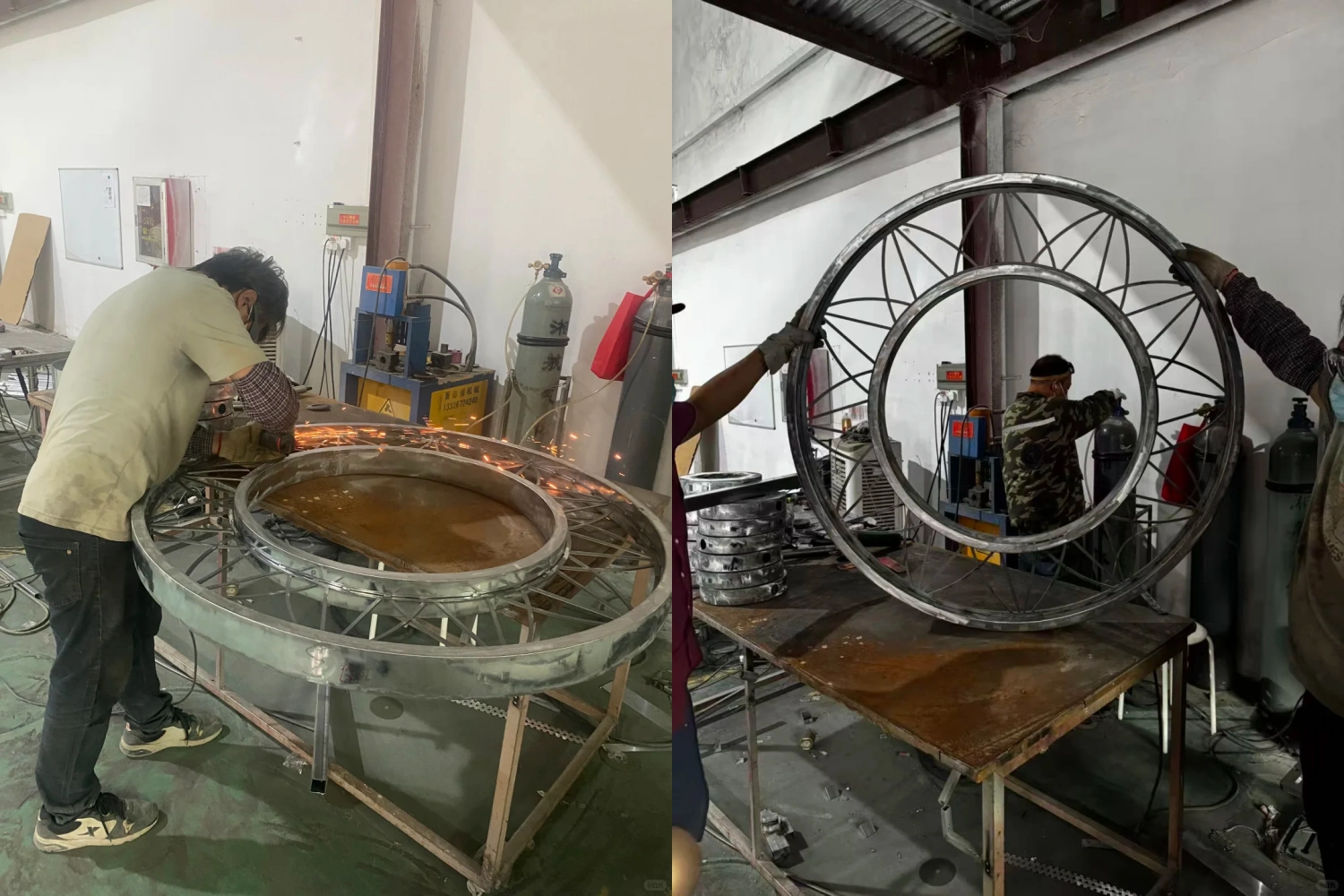 Factory pre-fabrication and on-site build process of custom Christmas props for Haiya Binfen City turnkey project(10)
